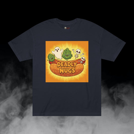 Hotdog! / Bud Characters Ghost Skeletons Munchies Graphic Tee / Dark Humor Spooky Modern Cartoon Comic Art Style / 420 Underground Stoner Streetwear / DEADLY NUGS