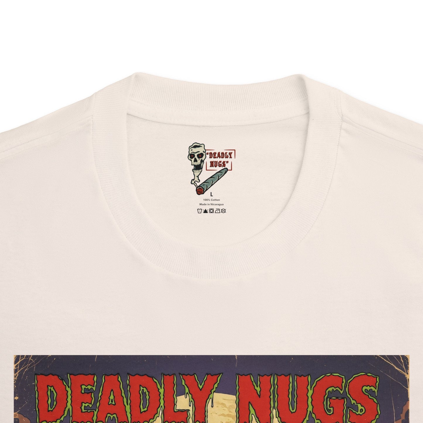 Rolling in Their Graves / Hooded Reaper Cannabis Bud Graphic Tee / Vintage Pulp Horror Comic Style / 420 Underground Stoner Streetwear / DEADLY NUGS