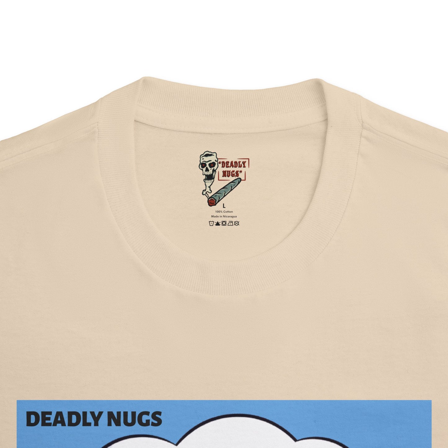 Cloudie / Puff Cloud Character Graphic Tee / Classic Cartoon Art Style / 420 Underground Stoner Streetwear / DEADLY NUGS