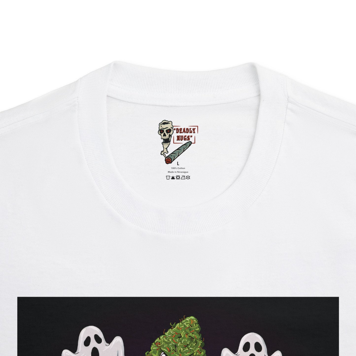 Festive Buds / Premium Unisex Graphic Tee Aesthetic Print Ghost Skeleton 420 / DEADLY NUGS