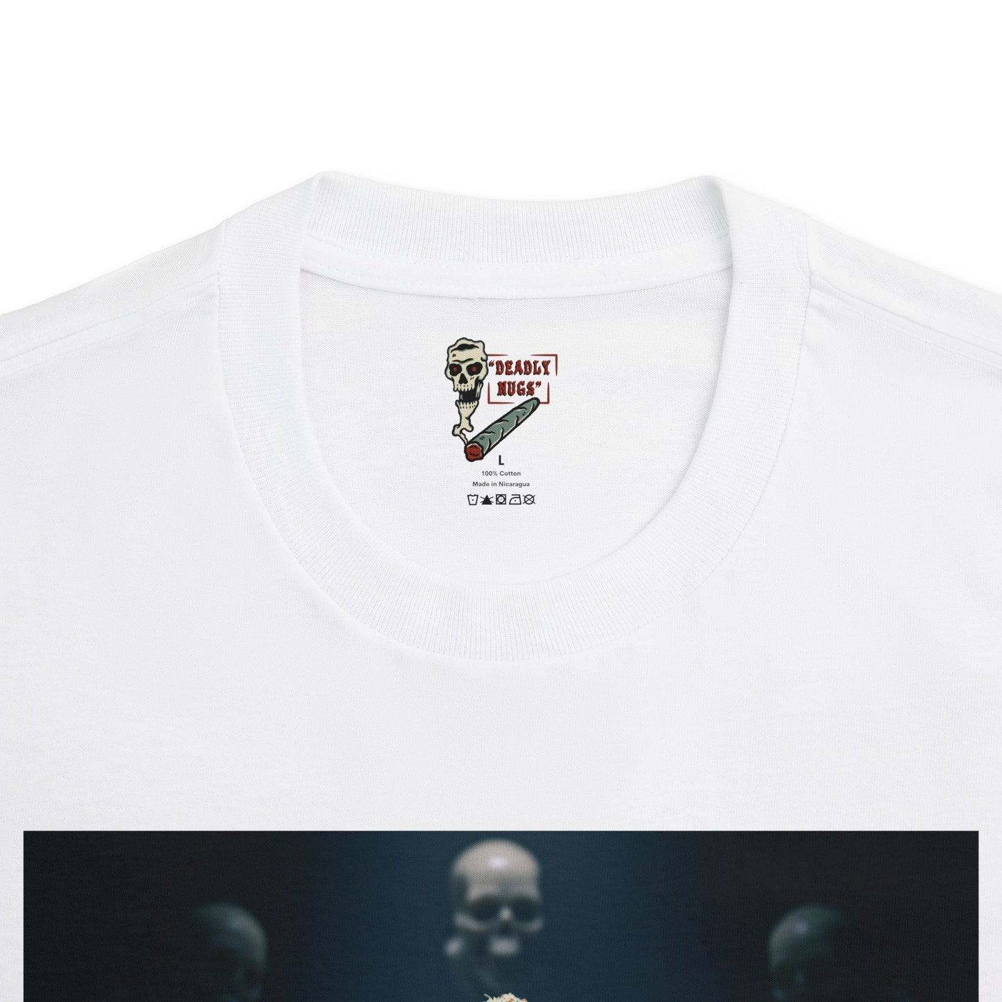 Hella-Focused / Premium Unisex Graphic Tee Aesthetic Print Skull 420 / DEADLY NUGS