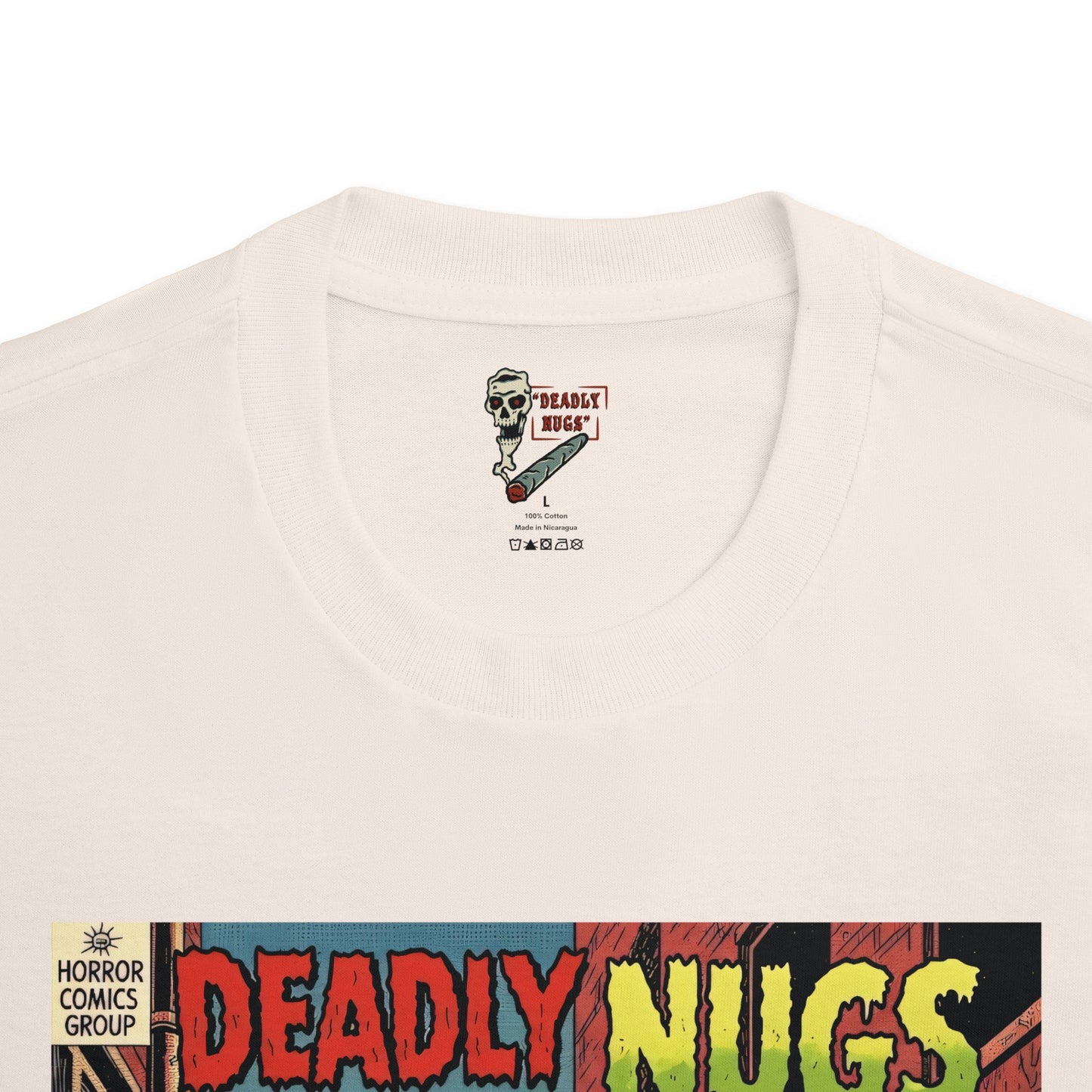 The Green Menace / Man Terrified by Back-alley Cannabis Encounter Graphic Tee / Vintage Horror Comic Style / 420 Underground Stoner Culture / DEADLY NUGS