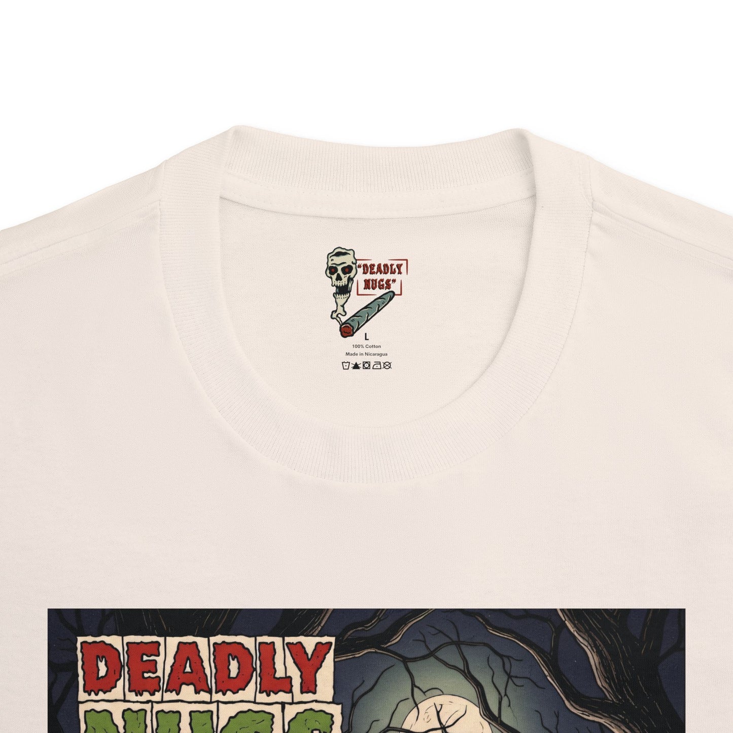 Dank Phantom / Hooded Reaper Smoke Cloud Graphic Tee / Vintage Pulp Horror Comic Style / 420 Underground Stoner Streetwear / DEADLY NUGS