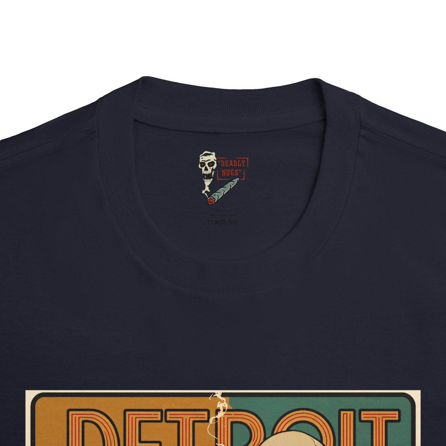 Detroit Mob / Premium Unisex Graphic Tee Aesthetic Print Skeleton 420 Streetwear / DEADLY NUGS