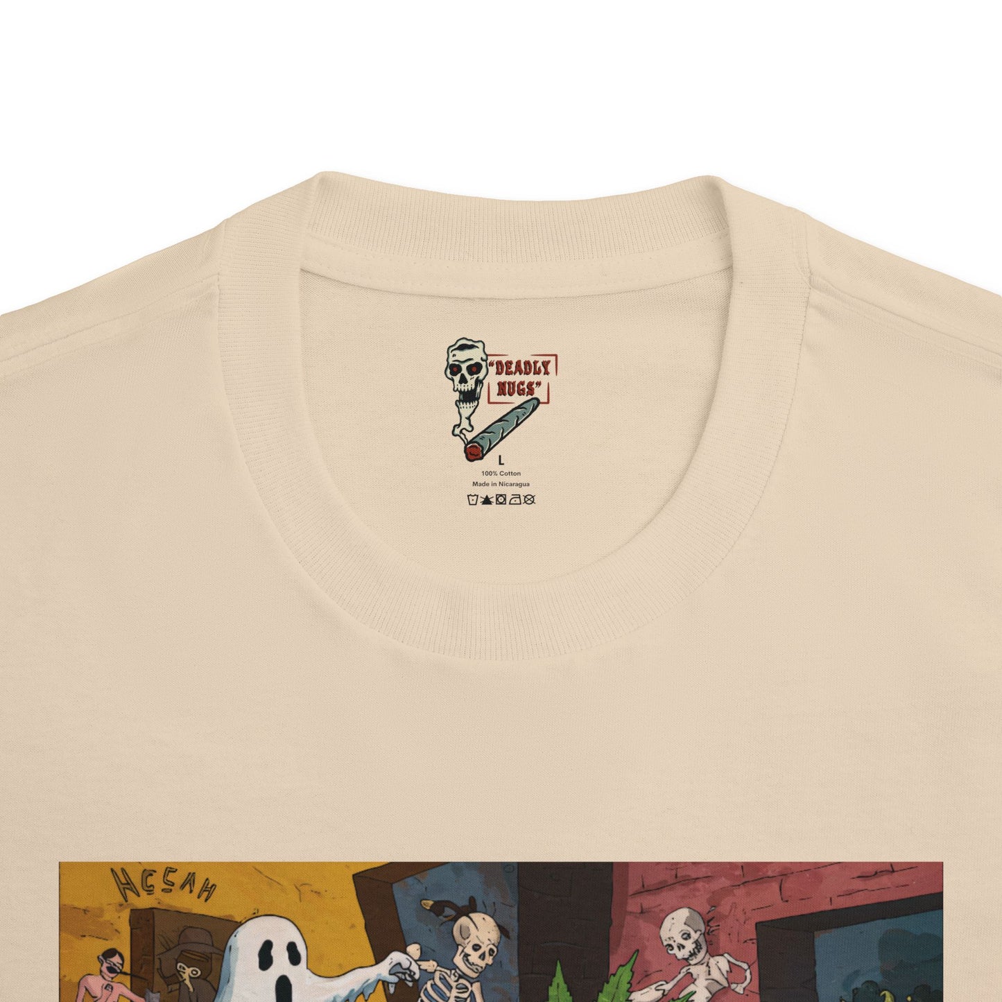 Herb of the Reckoning / Bud Characters Ghosts Skeletons Graphic Tee / Gritty Character Macabre Aesthetic Art / 420 Underground Stoner Streetwear / DEADLY NUGS