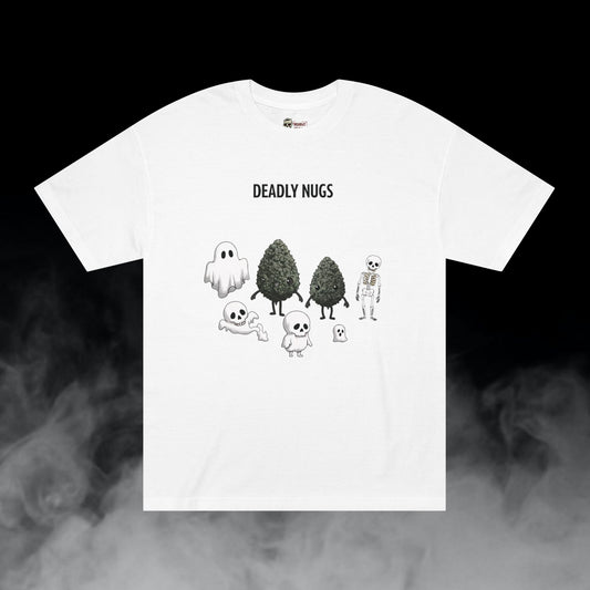 With the Homies / Premium Unisex Graphic Tee Aesthetic Print Ghost Skeleton 420 / DEADLY NUGS