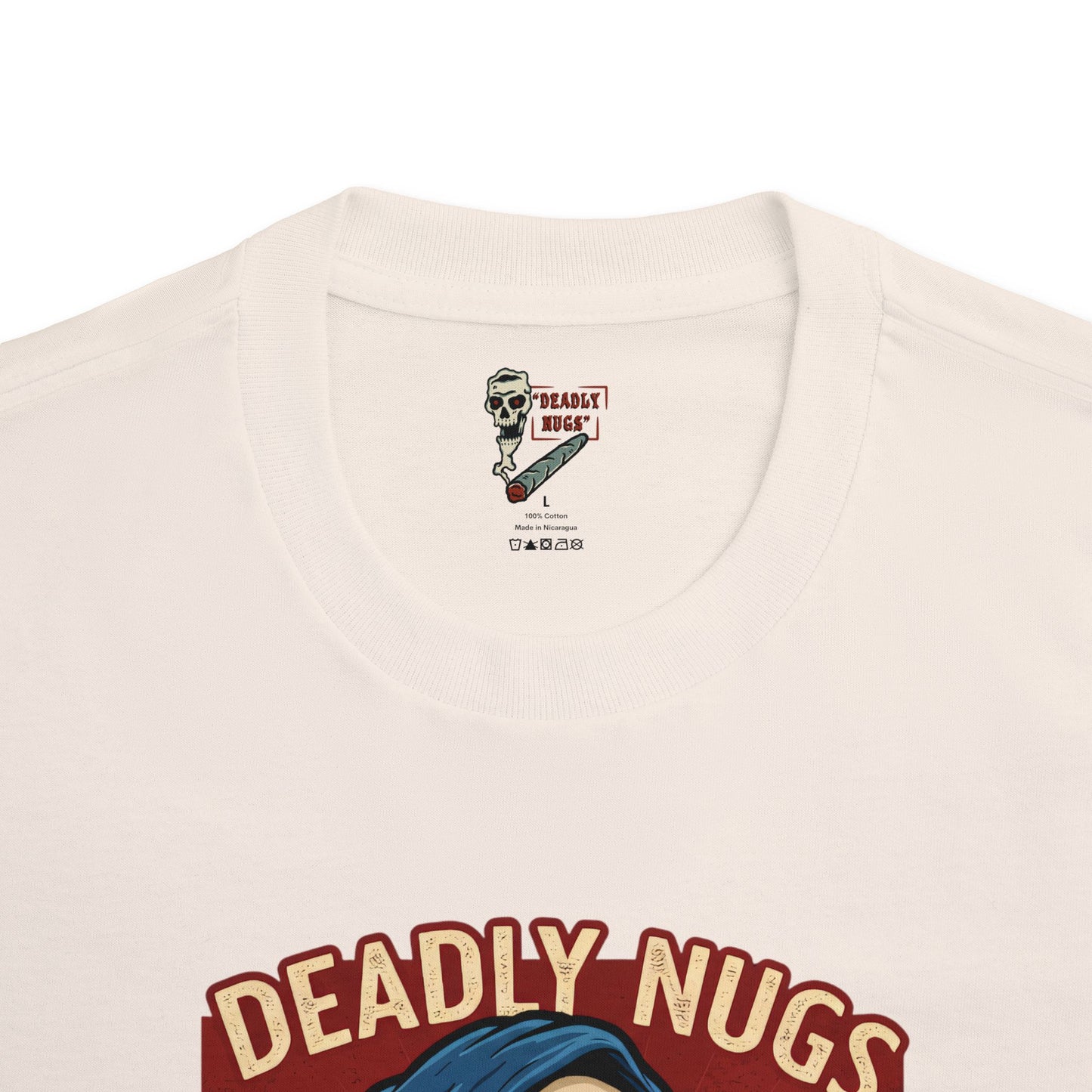 Fresh to Death / Grim Reaper with Pizza Graphic Tee / Dark Humor Cartoon Art Horror / 420 Underground Stoner Streetwear / DEADLY NUGS