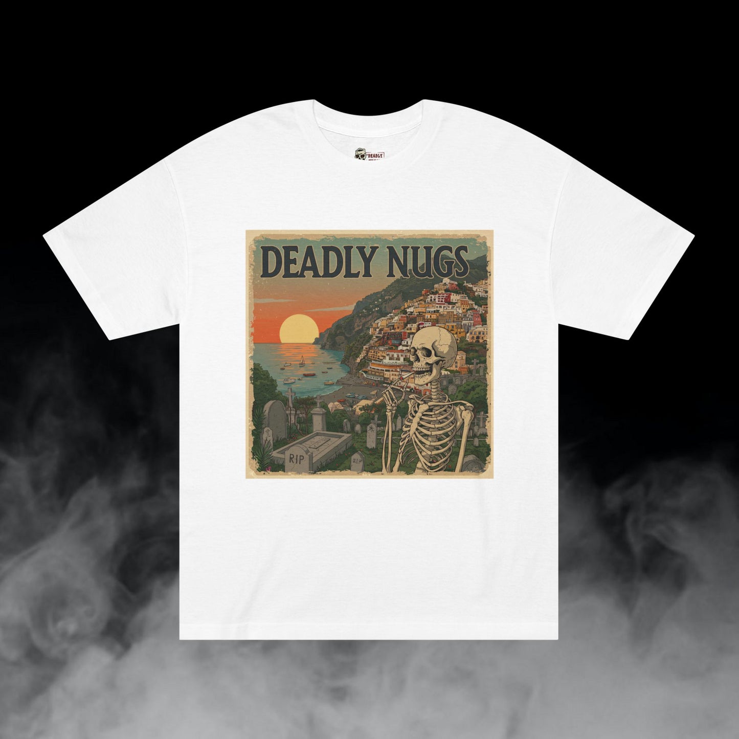 Deadly Nugs, Amalfi High T-Shirt, Premium, Unisex, Graphic T-Shirt, White