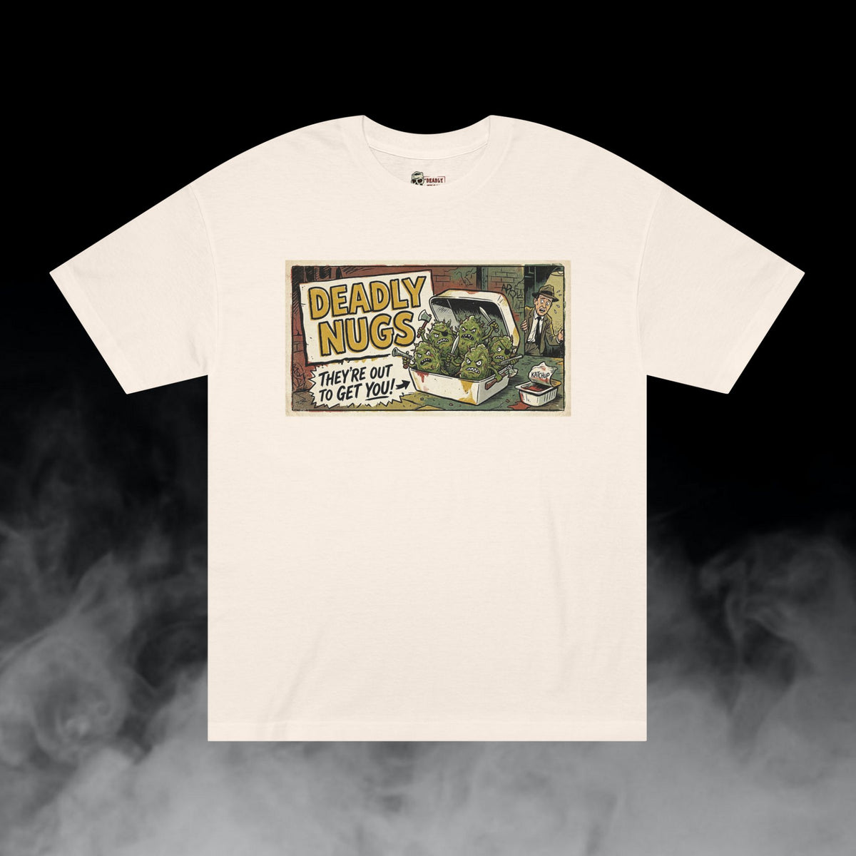 Deadly Nugs, Attack of the 6-Piece! T-Shirt, Premium, Unisex, Graphic T-Shirt, Cream, Front