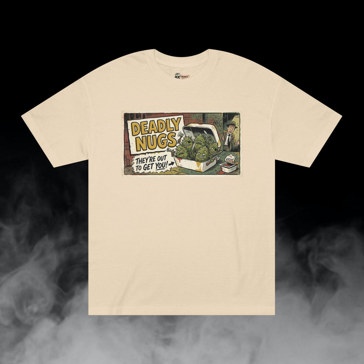 Deadly Nugs, Attack of the 6-Piece! T-Shirt, Premium, Unisex, Graphic T-Shirt, Sand, Front