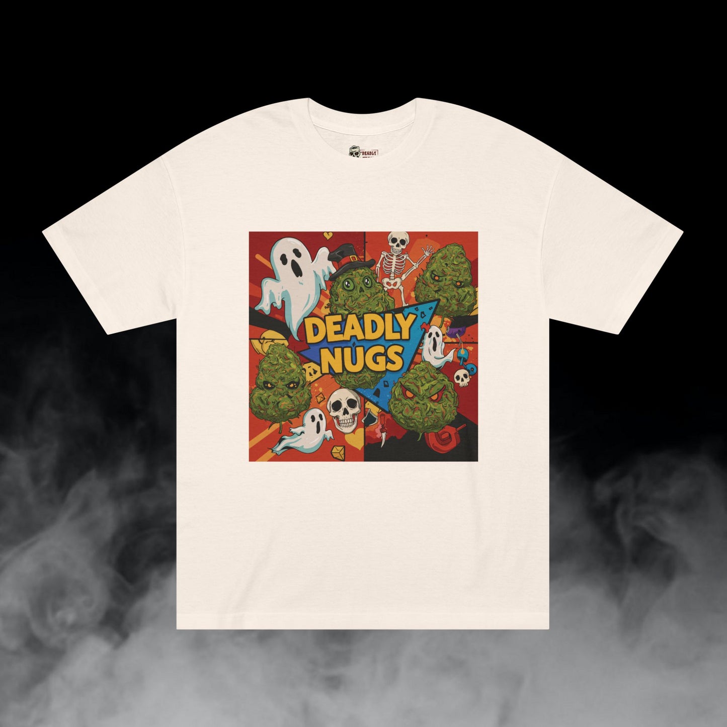Deadly Nugs, Beaming Through T-Shirt, Premium, Unisex, Graphic T-Shirt, Cream