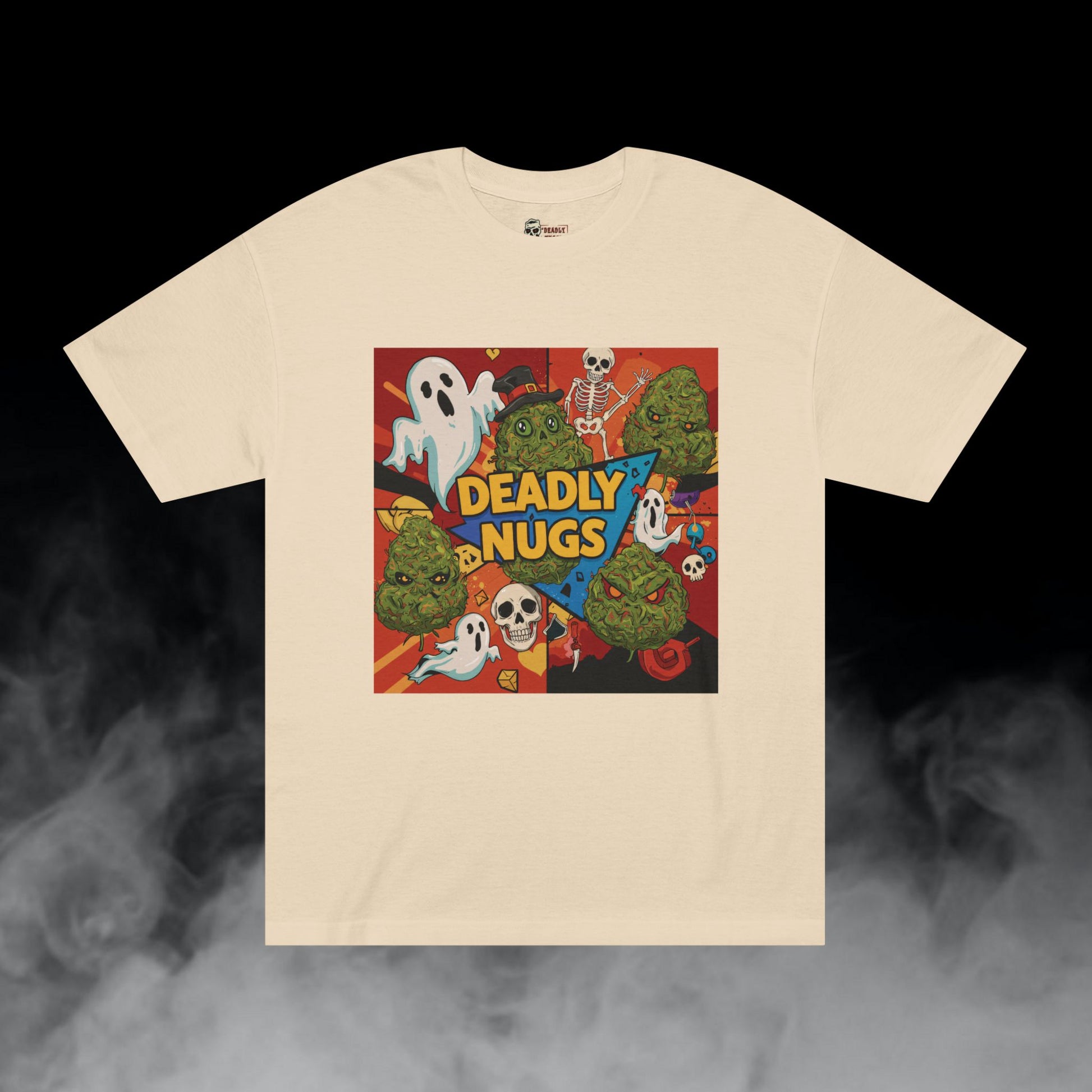 Deadly Nugs, Beaming Through T-Shirt, Premium, Unisex, Graphic T-Shirt, Sand