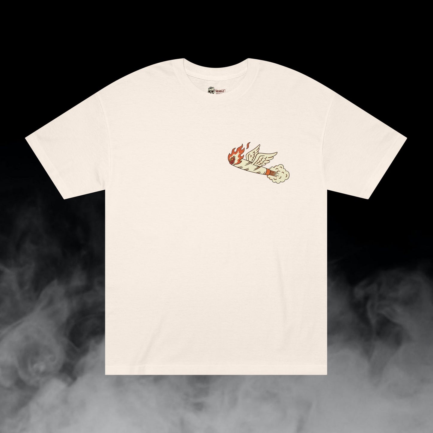 Deadly Nugs, Blazin Weed T-Shirt, Premium, Unisex, Graphic T-Shirt, Cream, Front