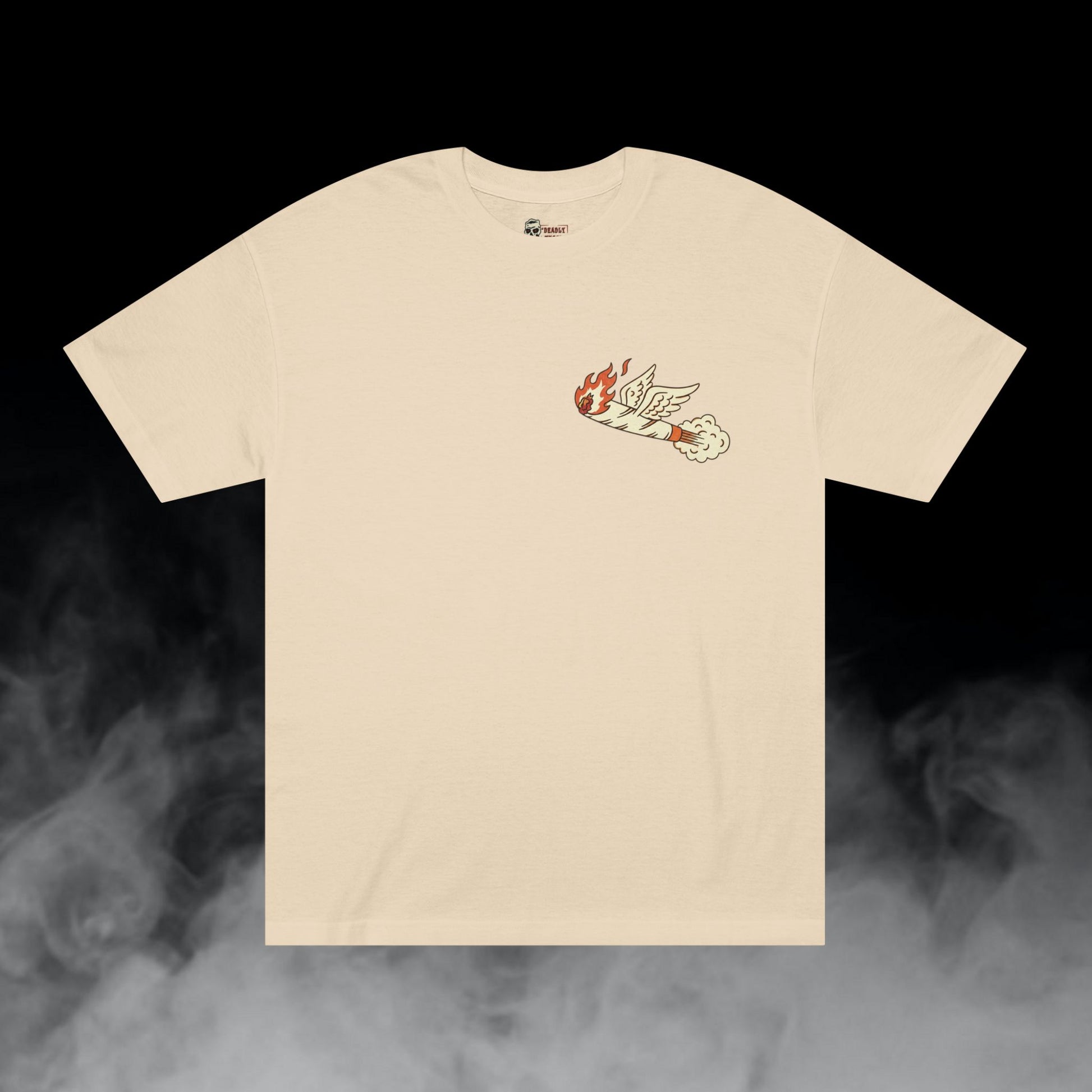 Deadly Nugs, Blazin Weed T-Shirt, Premium, Unisex, Graphic T-Shirt, Sand, Front