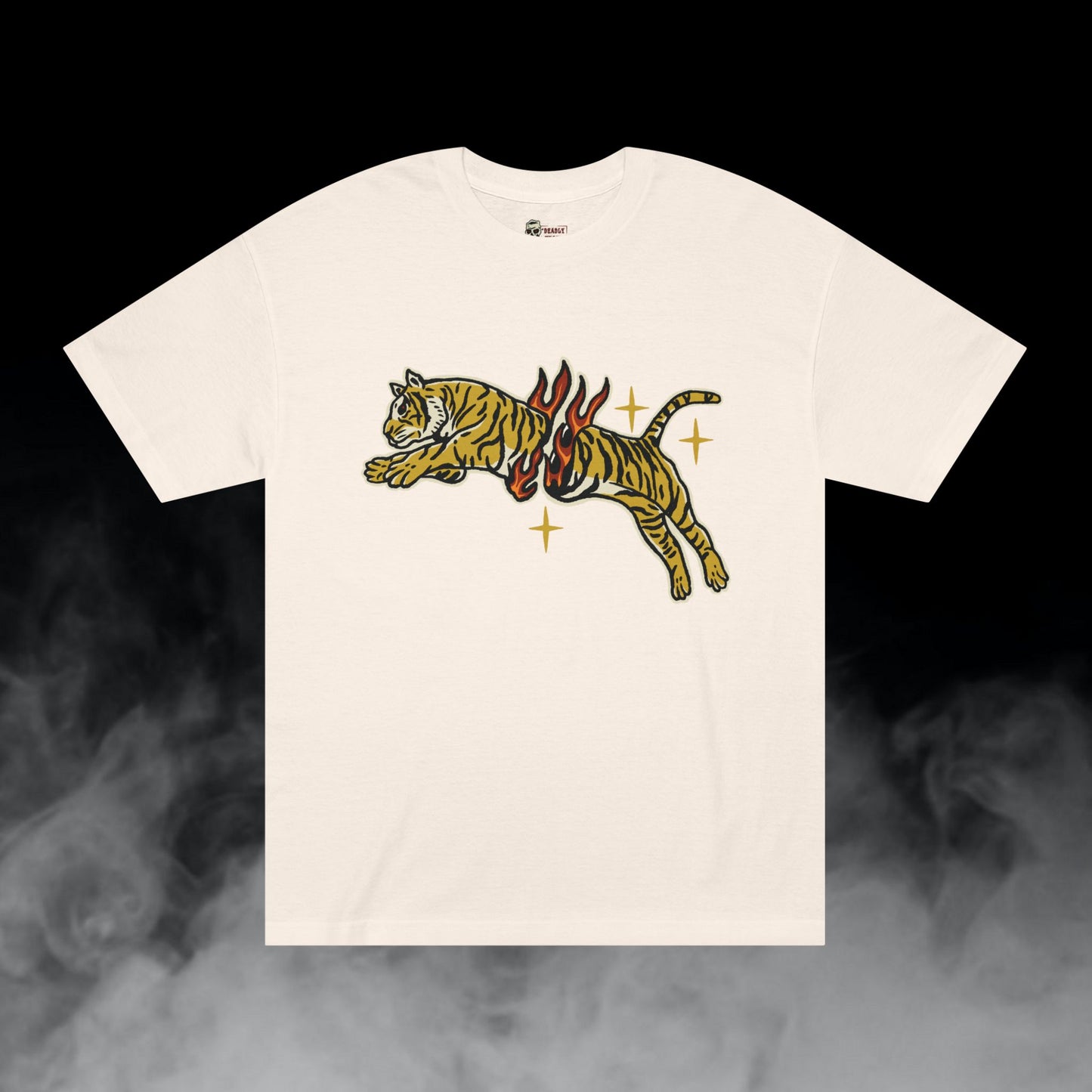 Deadly Nugs, Blazing Tiger T-Shirt, Premium, Unisex, Graphic T-Shirt, Cream