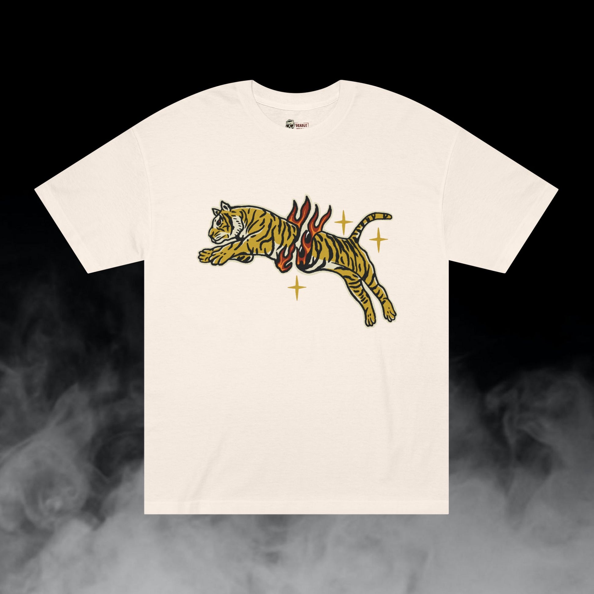 Deadly Nugs, Blazing Tiger T-Shirt, Premium, Unisex, Graphic T-Shirt, Cream