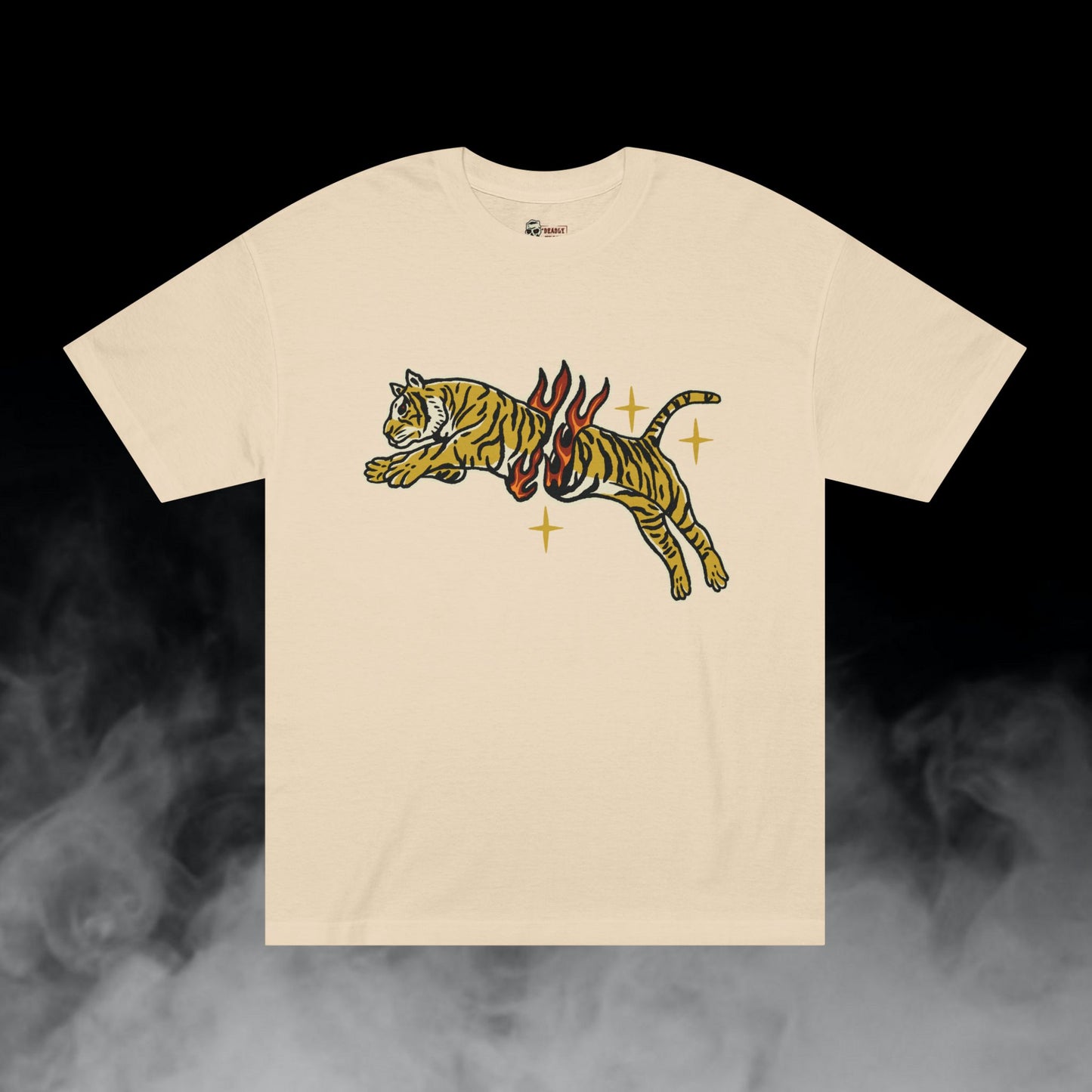 Deadly Nugs, Blazing Tiger T-Shirt, Premium, Unisex, Graphic T-Shirt, Sand