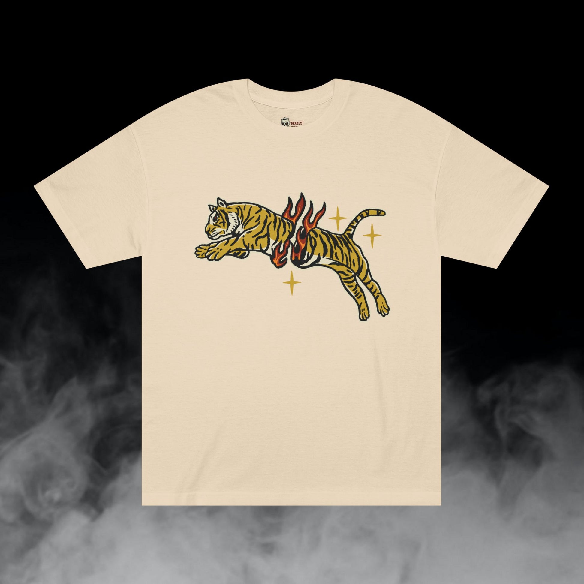 Deadly Nugs, Blazing Tiger T-Shirt, Premium, Unisex, Graphic T-Shirt, Sand