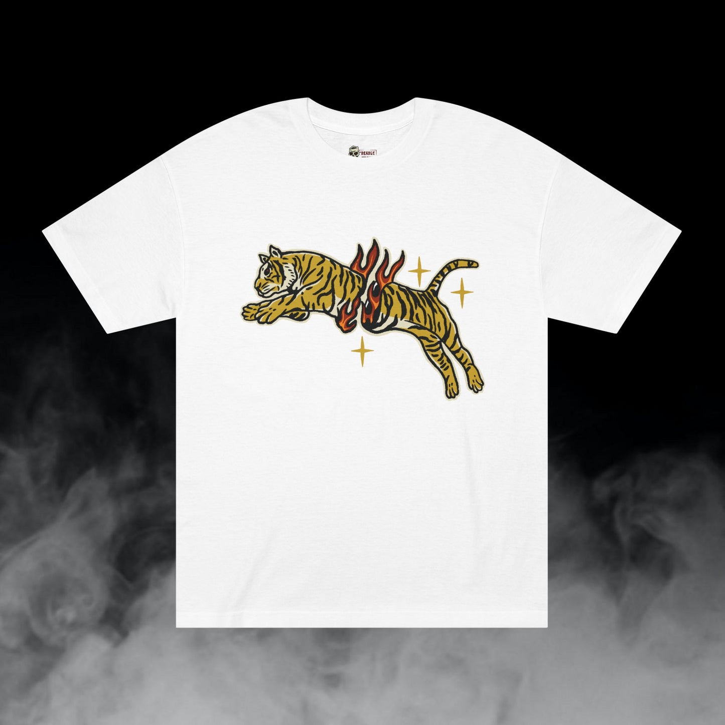 Deadly Nugs, Blazing Tiger T-Shirt, Premium, Unisex, Graphic T-Shirt, White