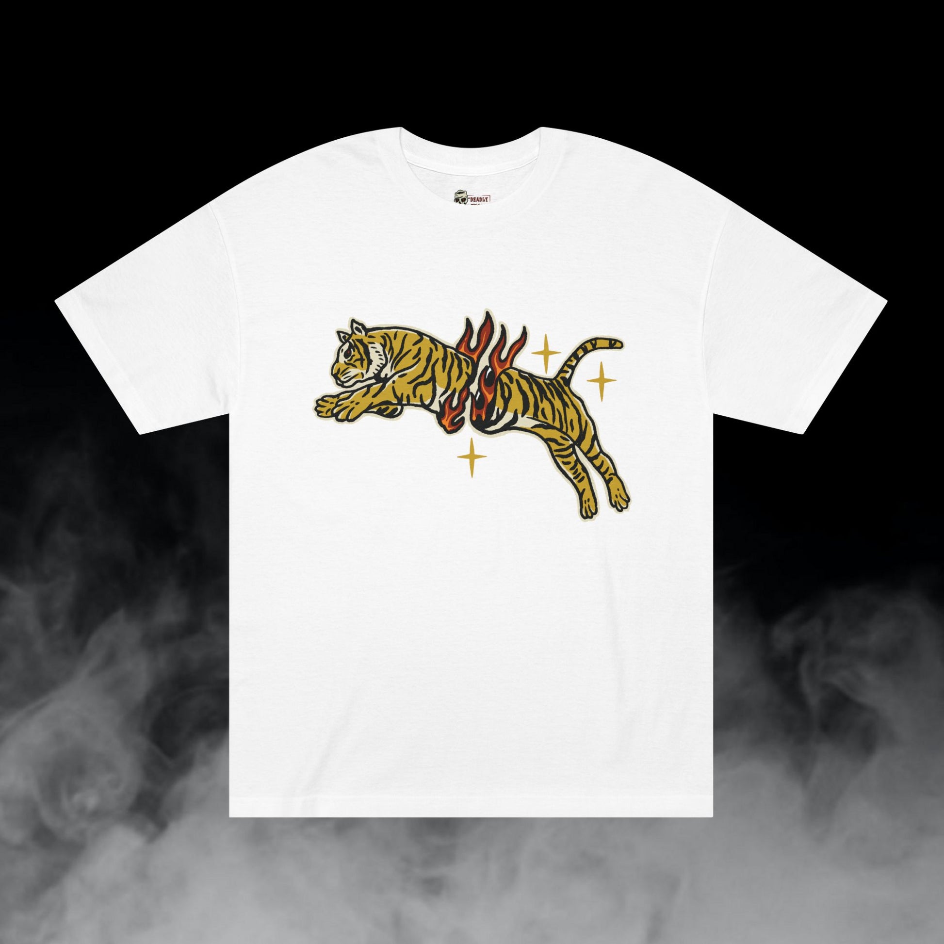 Deadly Nugs, Blazing Tiger T-Shirt, Premium, Unisex, Graphic T-Shirt, White