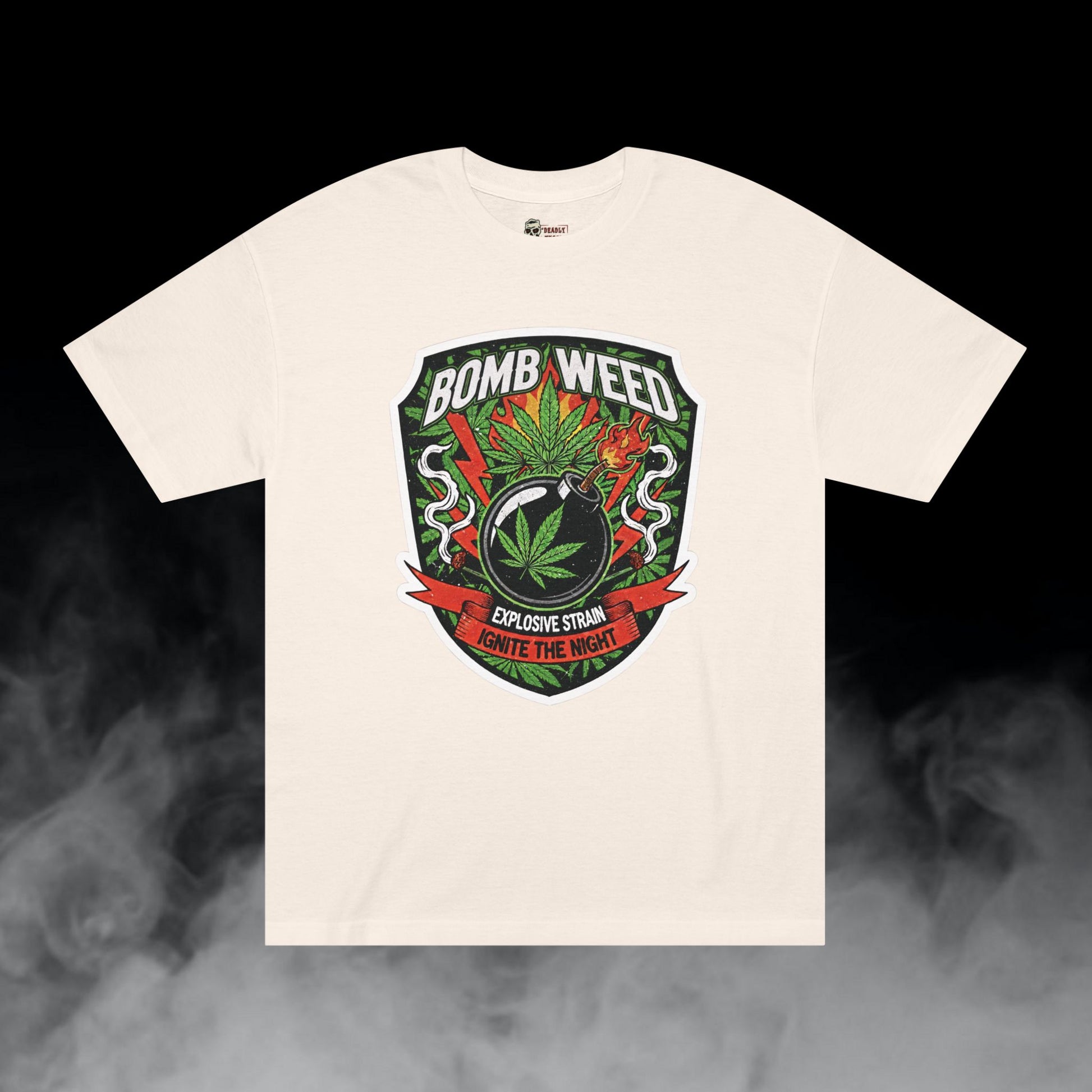 Deadly Nugs, Bomb Weed T-Shirt, Premium, Unisex, Graphic T-Shirt, Cream
