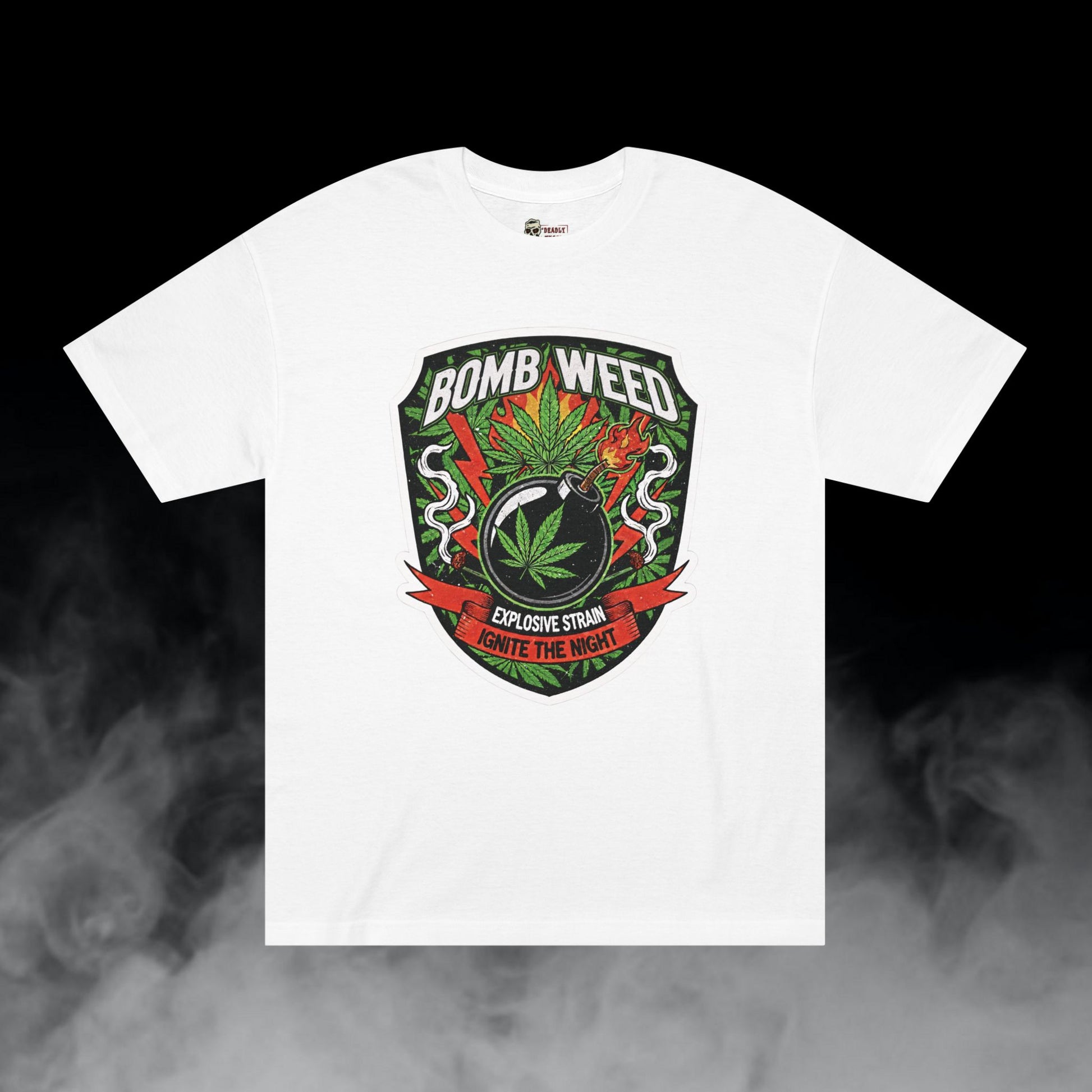 Deadly Nugs, Bomb Weed T-Shirt, Premium, Unisex, Graphic T-Shirt, White