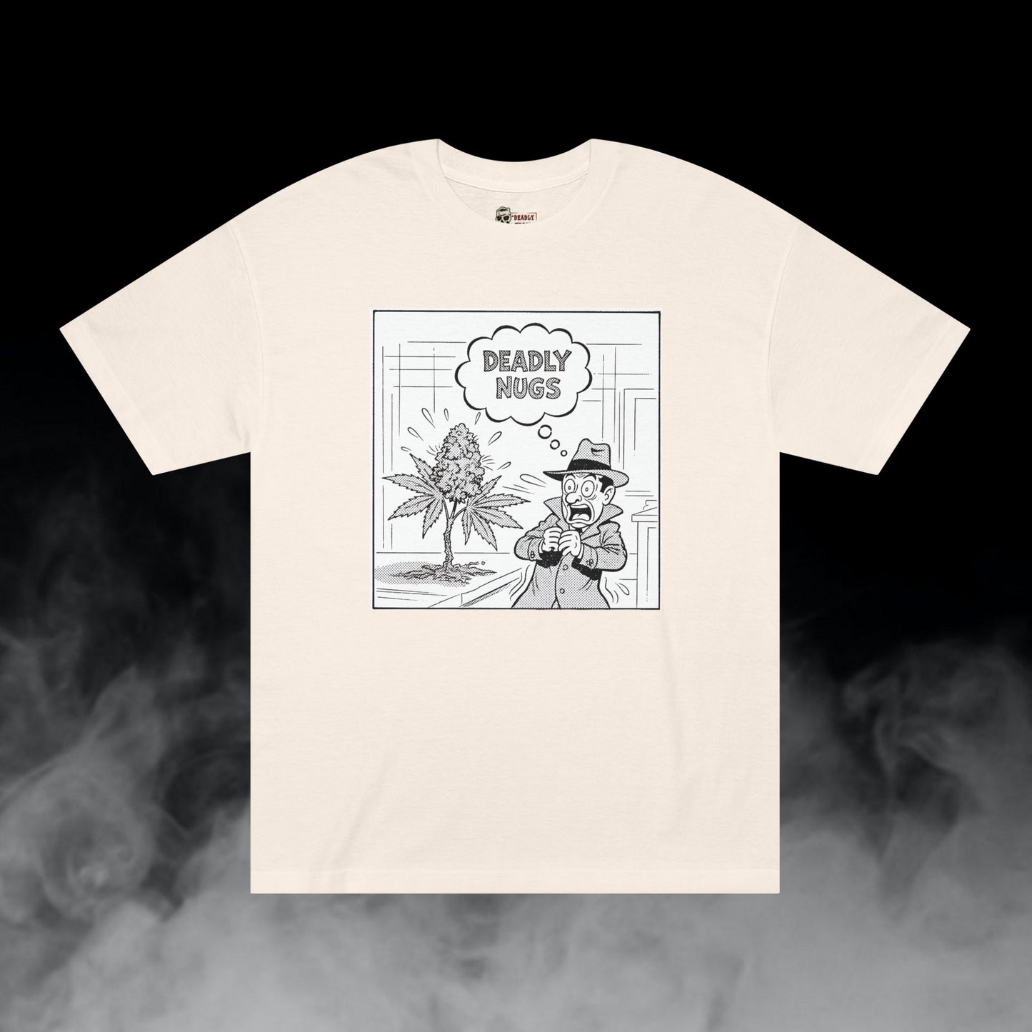 Deadly Nugs, CASE OF THE CHRONIC CRIME T-Shirt, Premium, Unisex, Graphic T-Shirt, Cream, Front