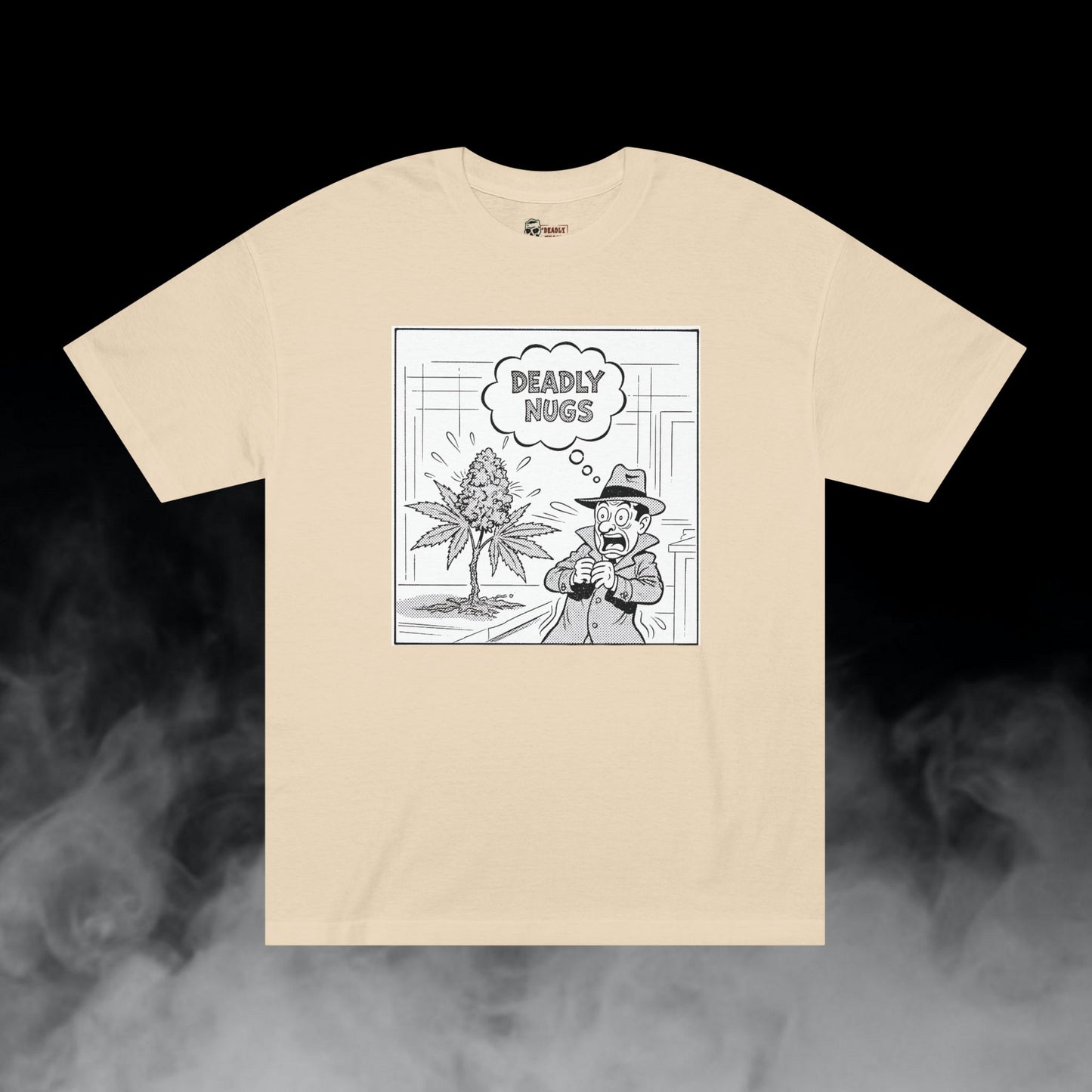 Deadly Nugs, CASE OF THE CHRONIC CRIME T-Shirt, Premium, Unisex, Graphic T-Shirt, Sand, Front