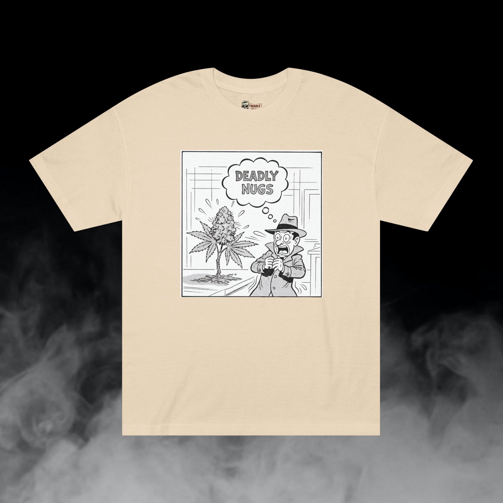 Deadly Nugs, CASE OF THE CHRONIC CRIME T-Shirt, Premium, Unisex, Graphic T-Shirt, Sand, Front