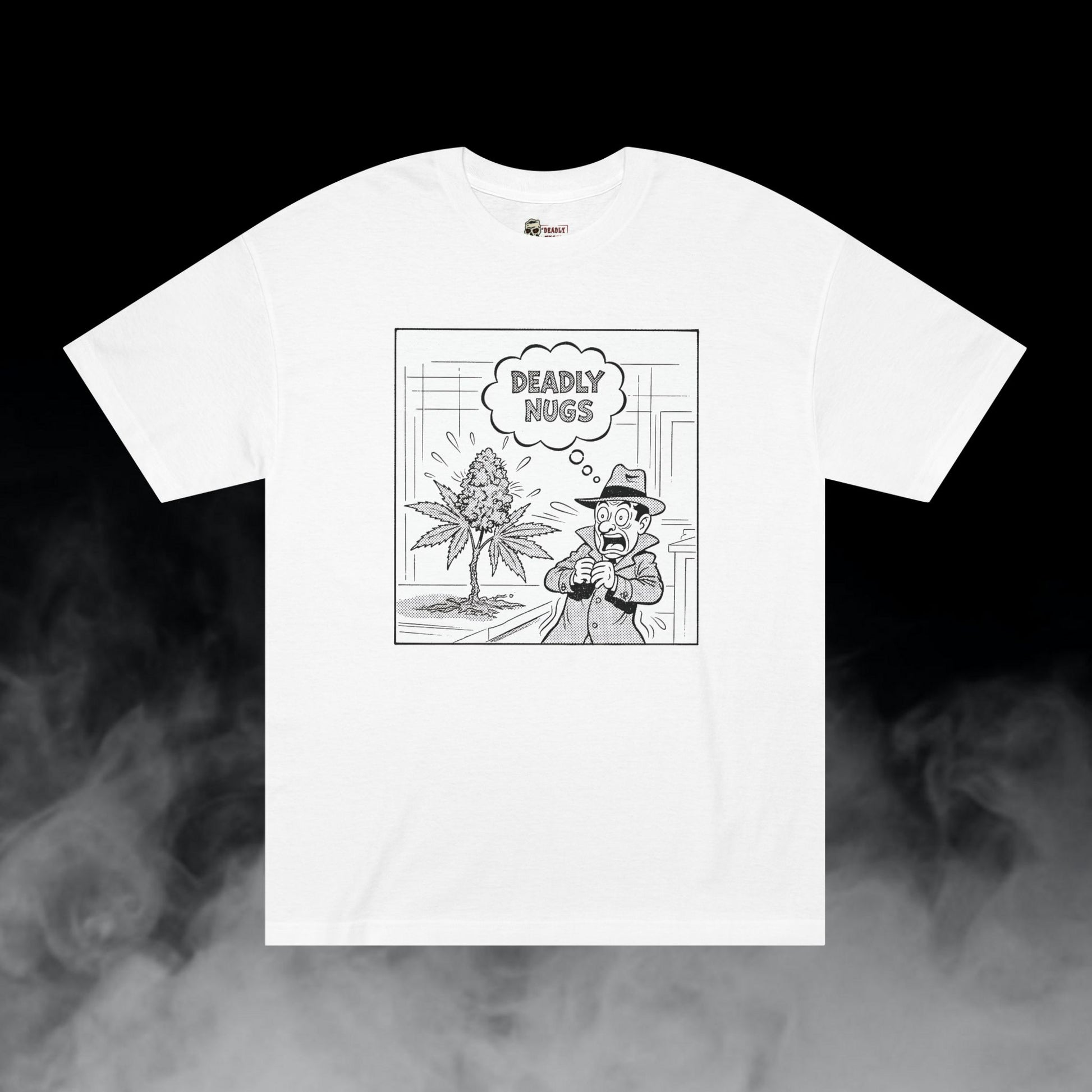 Deadly Nugs, CASE OF THE CHRONIC CRIME T-Shirt, Premium, Unisex, Graphic T-Shirt, White, Front