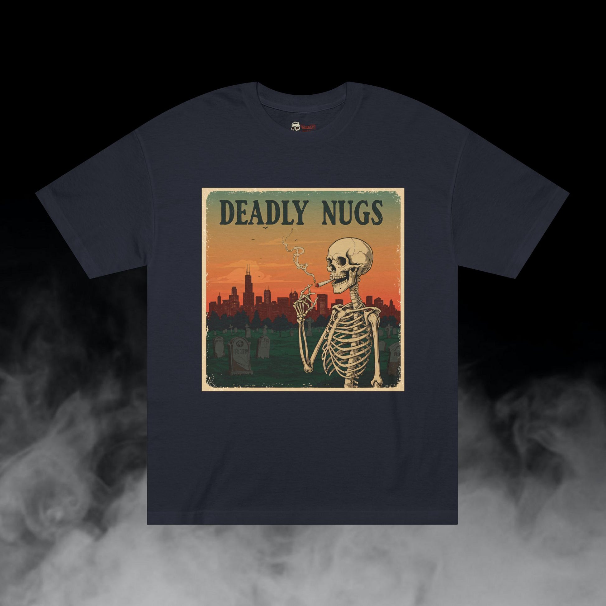 Deadly Nugs, Chicago Skyline T-Shirt, Premium, Unisex, Graphic T-Shirt, Black