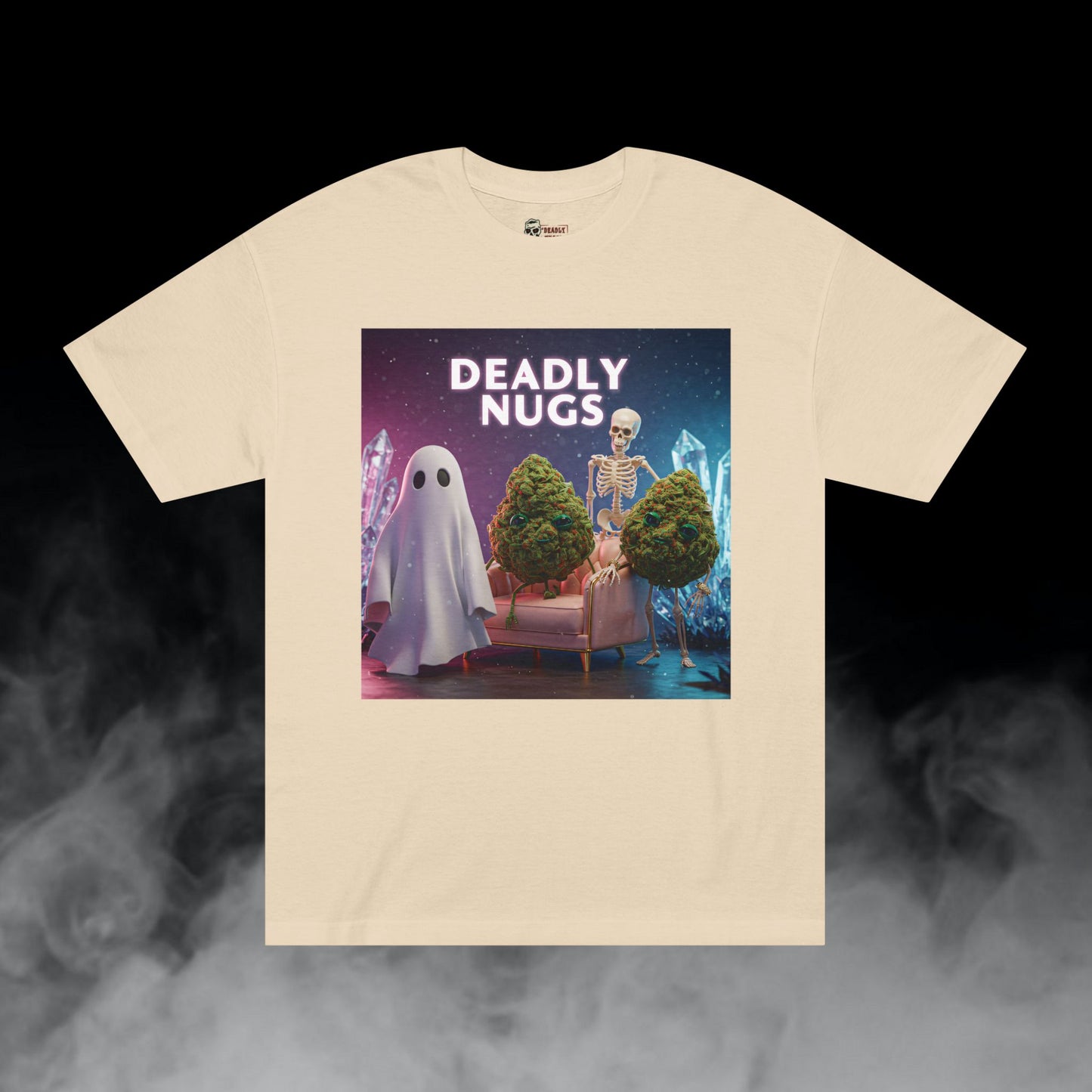 Deadly Nugs, Crystalline Veil T-Shirt, Premium, Unisex, Graphic T-Shirt, Sand
