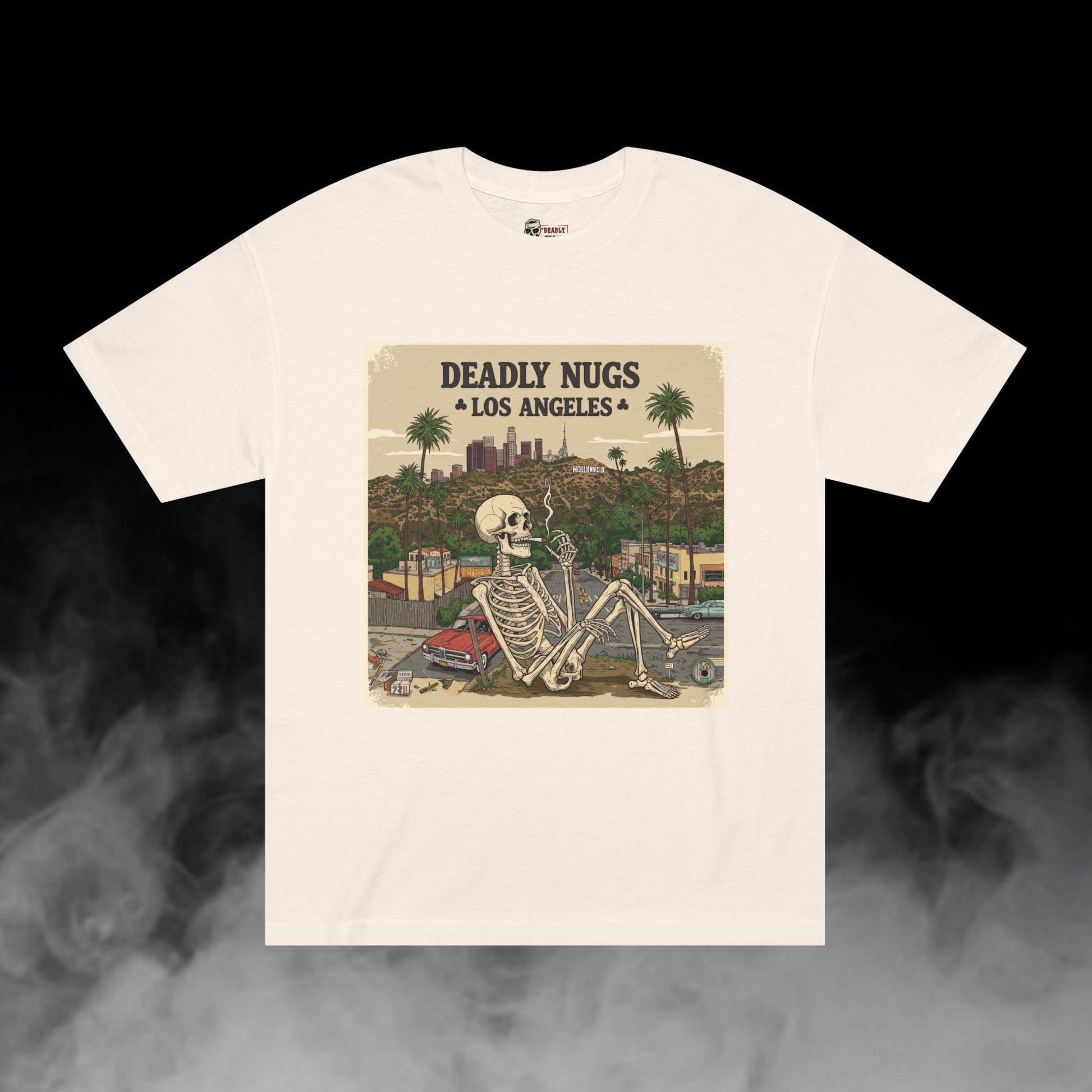 Deadly Nugs, Dead in LA T-Shirt, Premium, Unisex, Graphic T-Shirt, Cream
