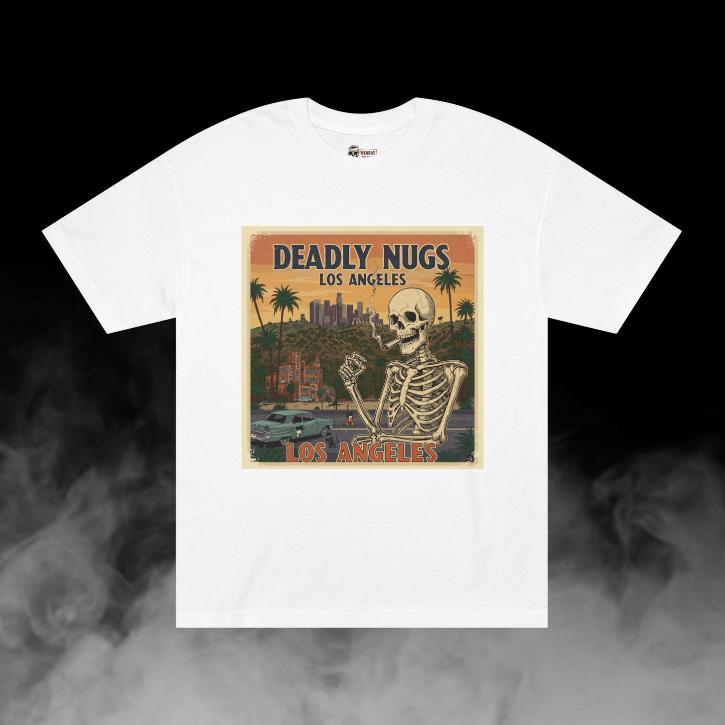 Deadly Nugs, Deadly Nugs Los Angeles T-Shirt, Premium, Unisex, Graphic T-Shirt, White