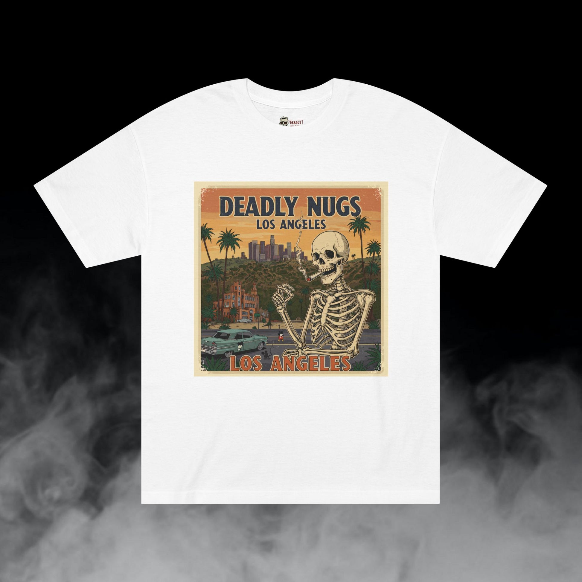 Deadly Nugs, Deadly Nugs Los Angeles T-Shirt, Premium, Unisex, Graphic T-Shirt, White