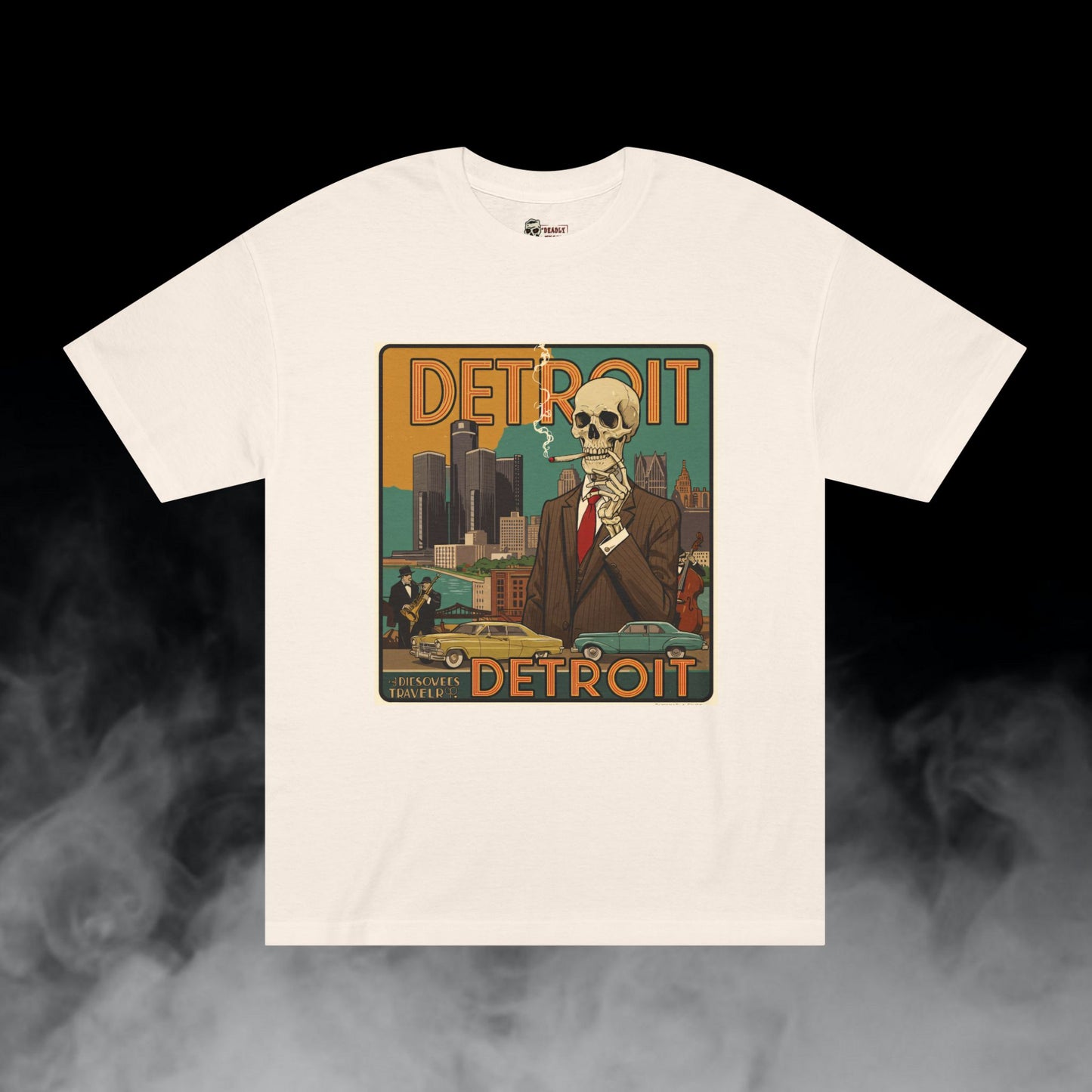 Deadly Nugs, Detroit Mob T-Shirt, Premium, Unisex, Graphic T-Shirt, Cream