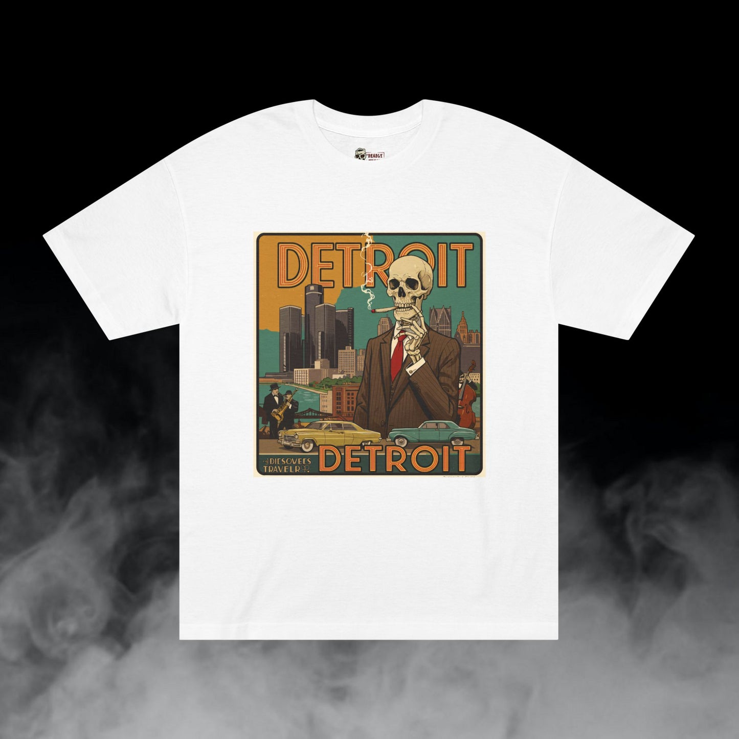 Deadly Nugs, Detroit Mob T-Shirt, Premium, Unisex, Graphic T-Shirt, White