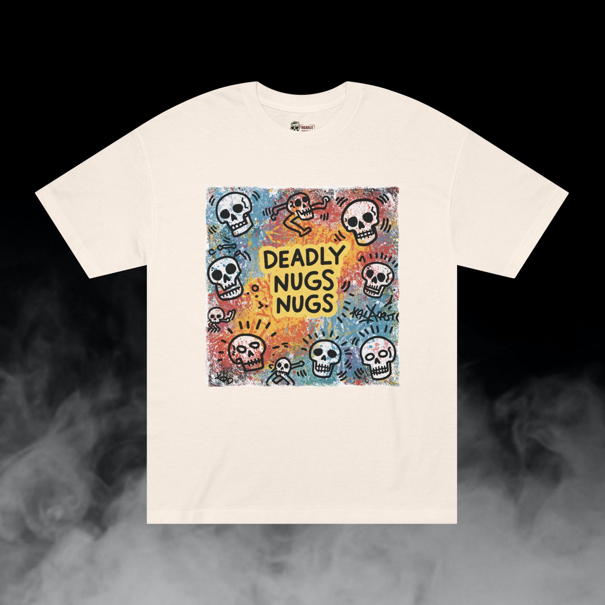 Deadly Nugs, Distortion Waves T-Shirt, Premium, Unisex, Graphic T-Shirt, Cream