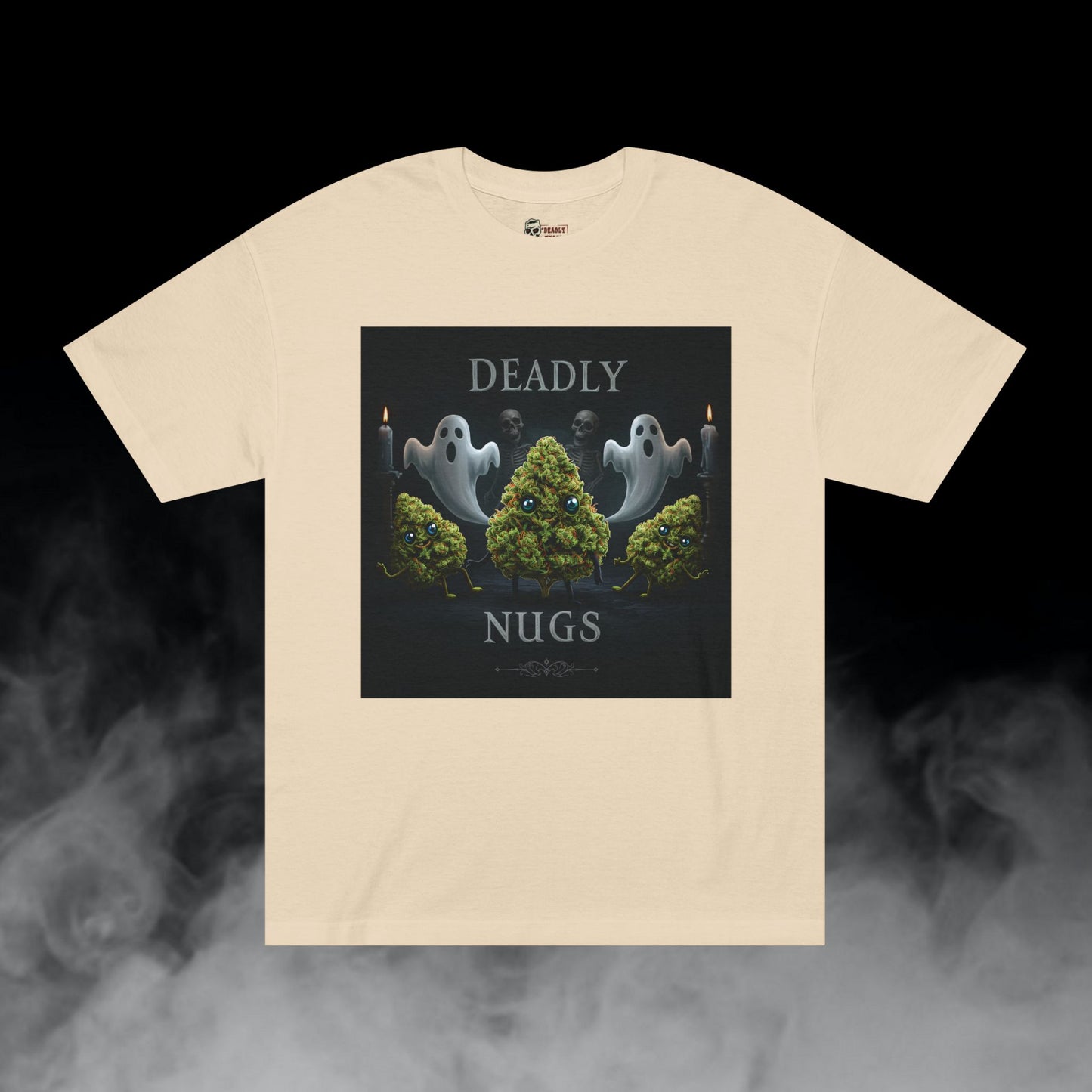 Deadly Nugs, Eerie Elegance T-Shirt, Premium, Unisex, Graphic T-Shirt, Sand