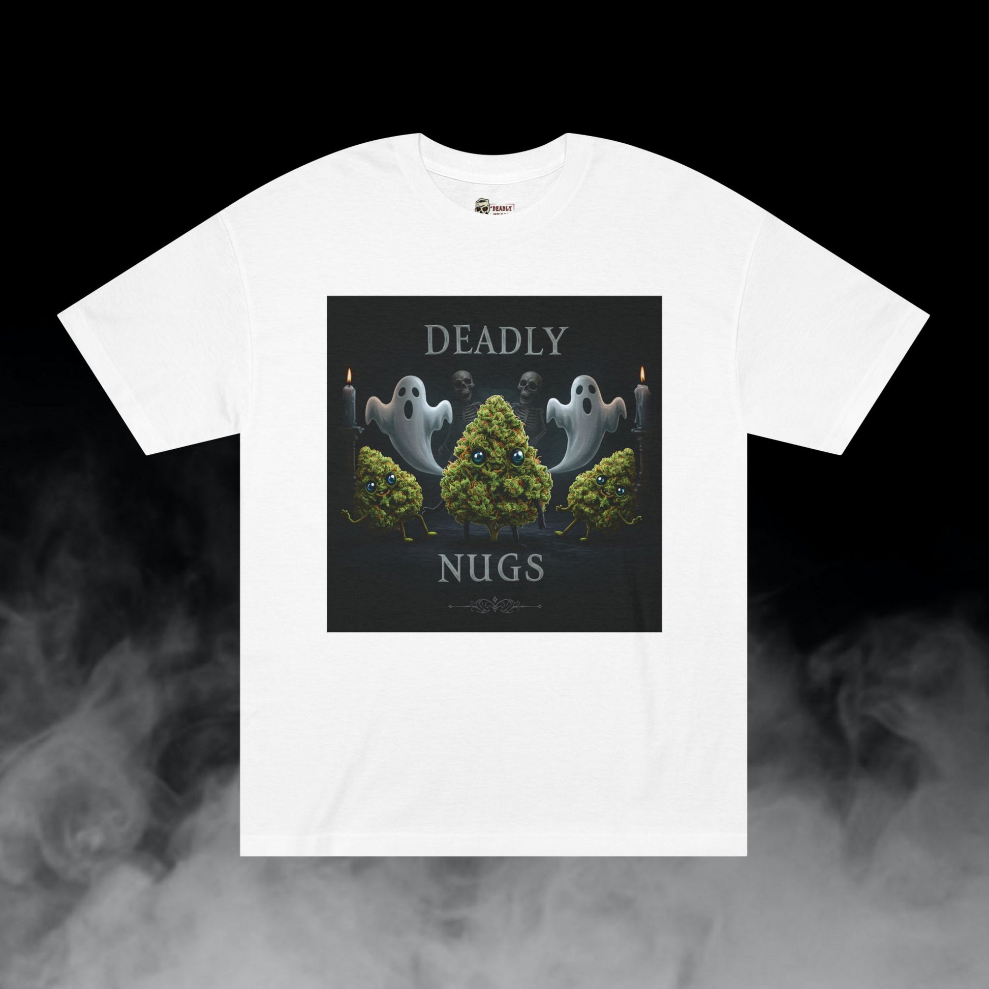 Deadly Nugs, Eerie Elegance T-Shirt, Premium, Unisex, Graphic T-Shirt, White