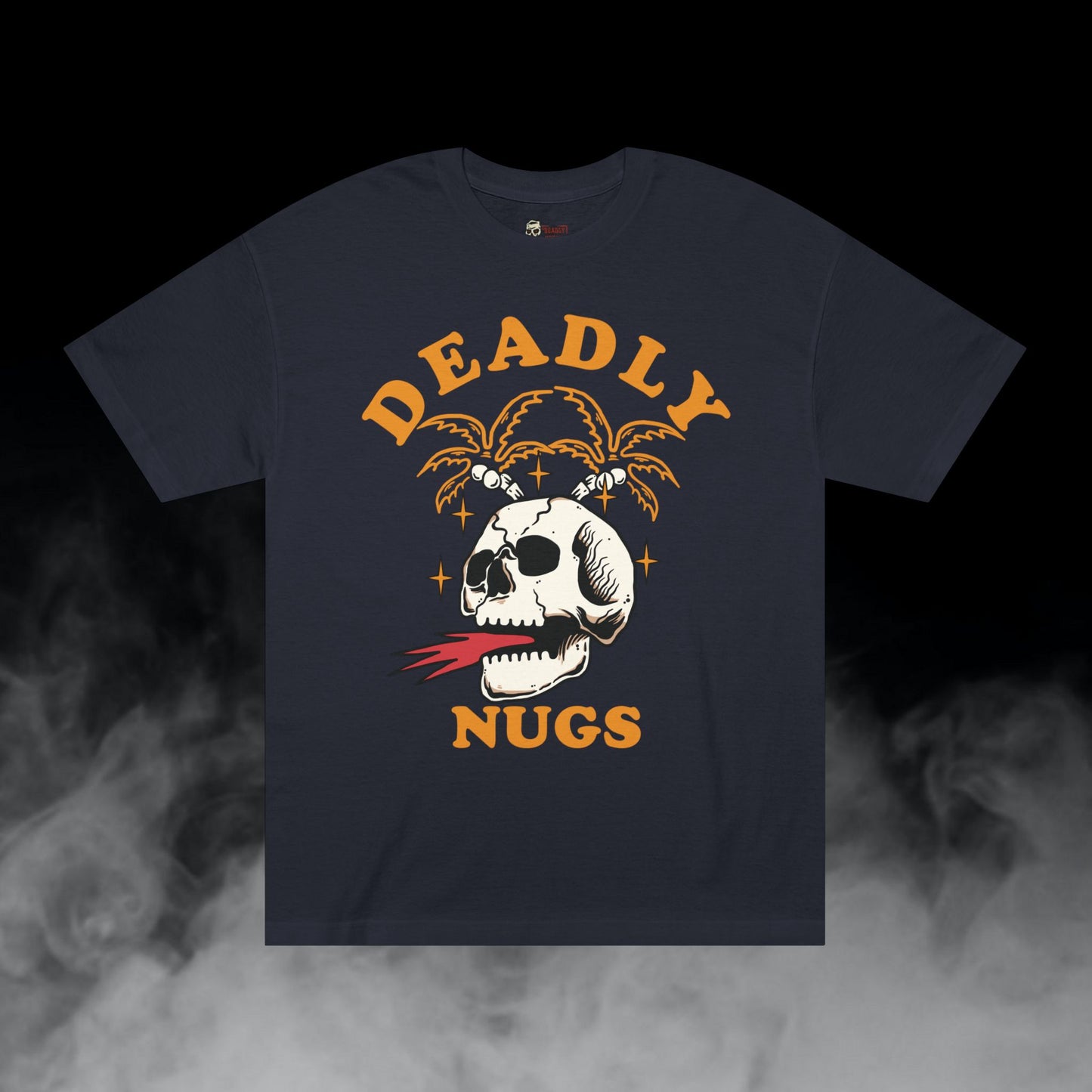 Deadly Nugs, Flame in Flame out T-Shirt, Premium, Unisex, Graphic T-Shirt, Black, Orange print