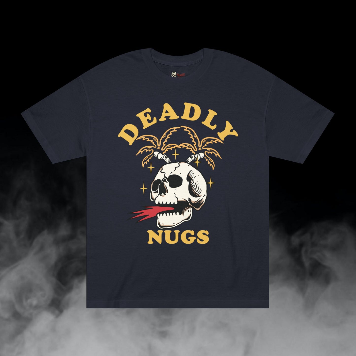 Deadly Nugs, Flame in Flame out T-Shirt, Premium, Unisex, Graphic T-Shirt, Black, Yellow print