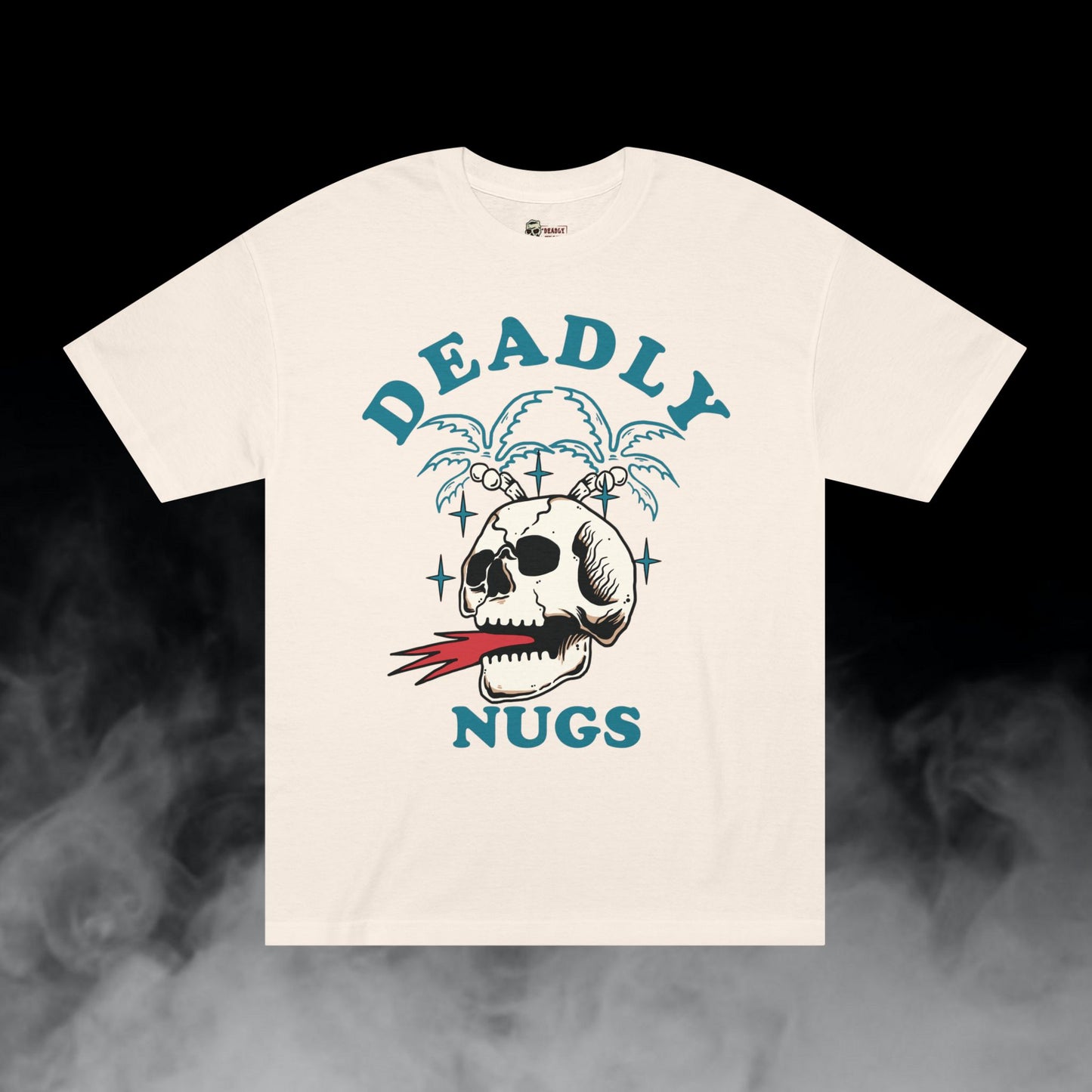 Deadly Nugs, Flame in Flame out T-Shirt, Premium, Unisex, Graphic T-Shirt, Cream, Blue print