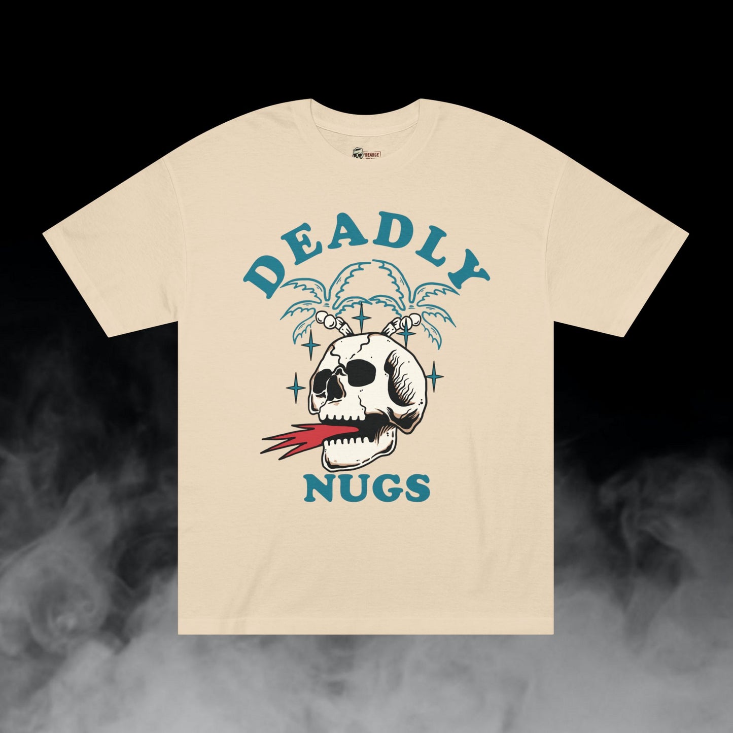 Deadly Nugs, Flame in Flame out T-Shirt, Premium, Unisex, Graphic T-Shirt, Sand, Blue print