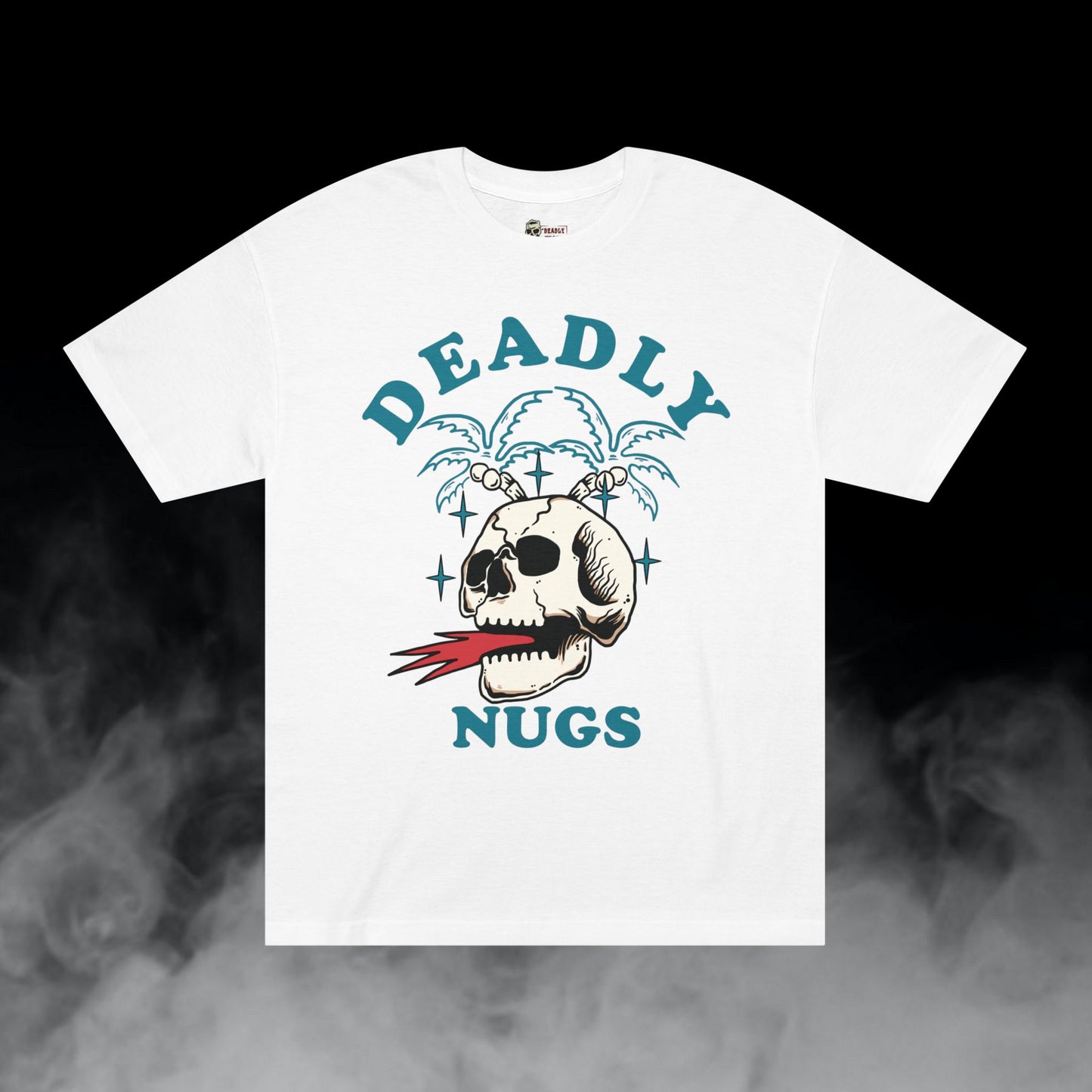 Deadly Nugs, Flame in Flame out T-Shirt, Premium, Unisex, Graphic T-Shirt, White, Blue print