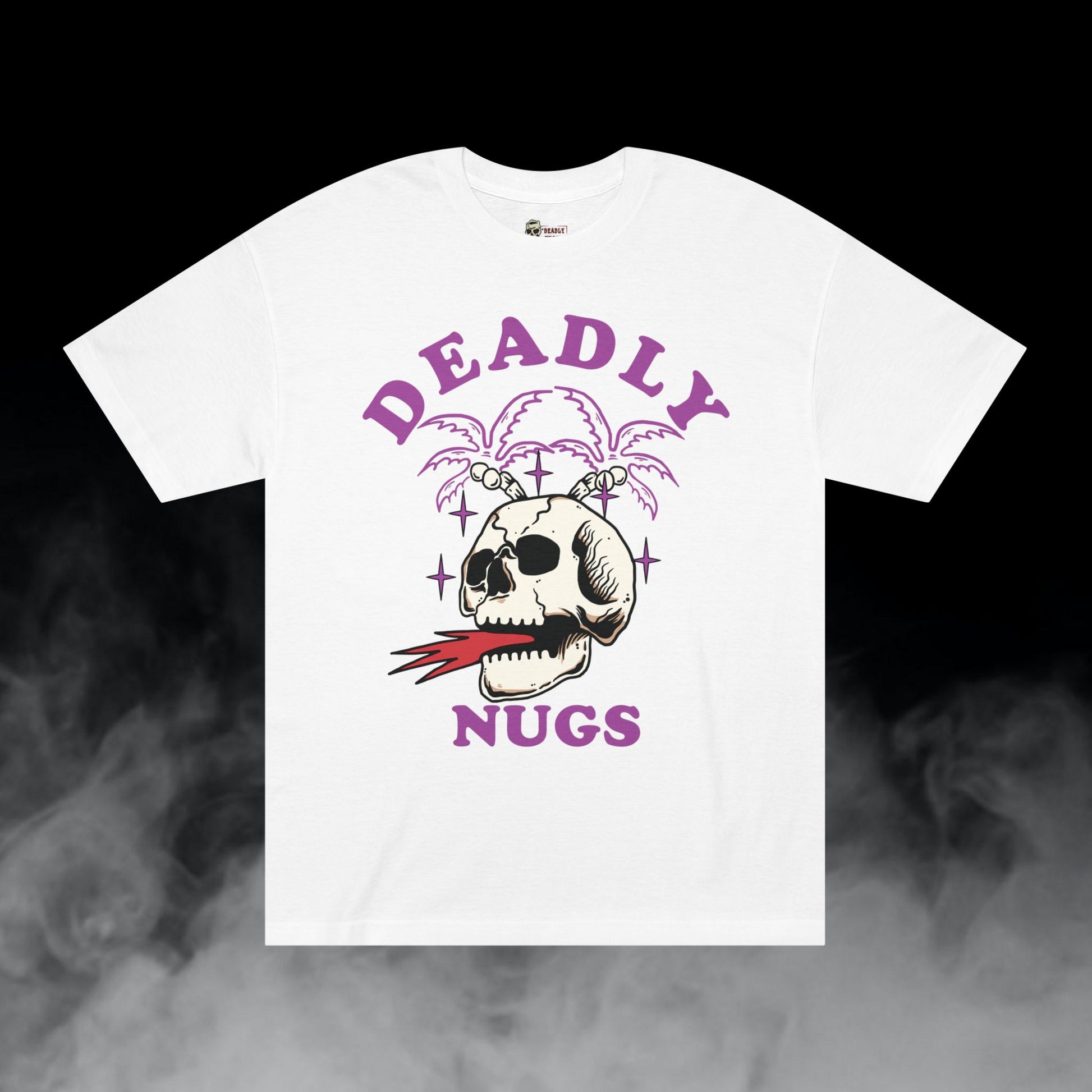 Deadly Nugs, Flame in Flame out T-Shirt, Premium, Unisex, Graphic T-Shirt, White, Purple print