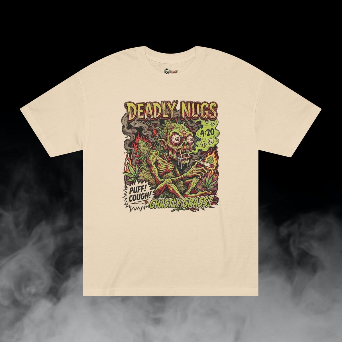 Deadly Nugs, Ghastly Grass! T-Shirt, Premium, Unisex, Graphic T-Shirt, Sand, Front