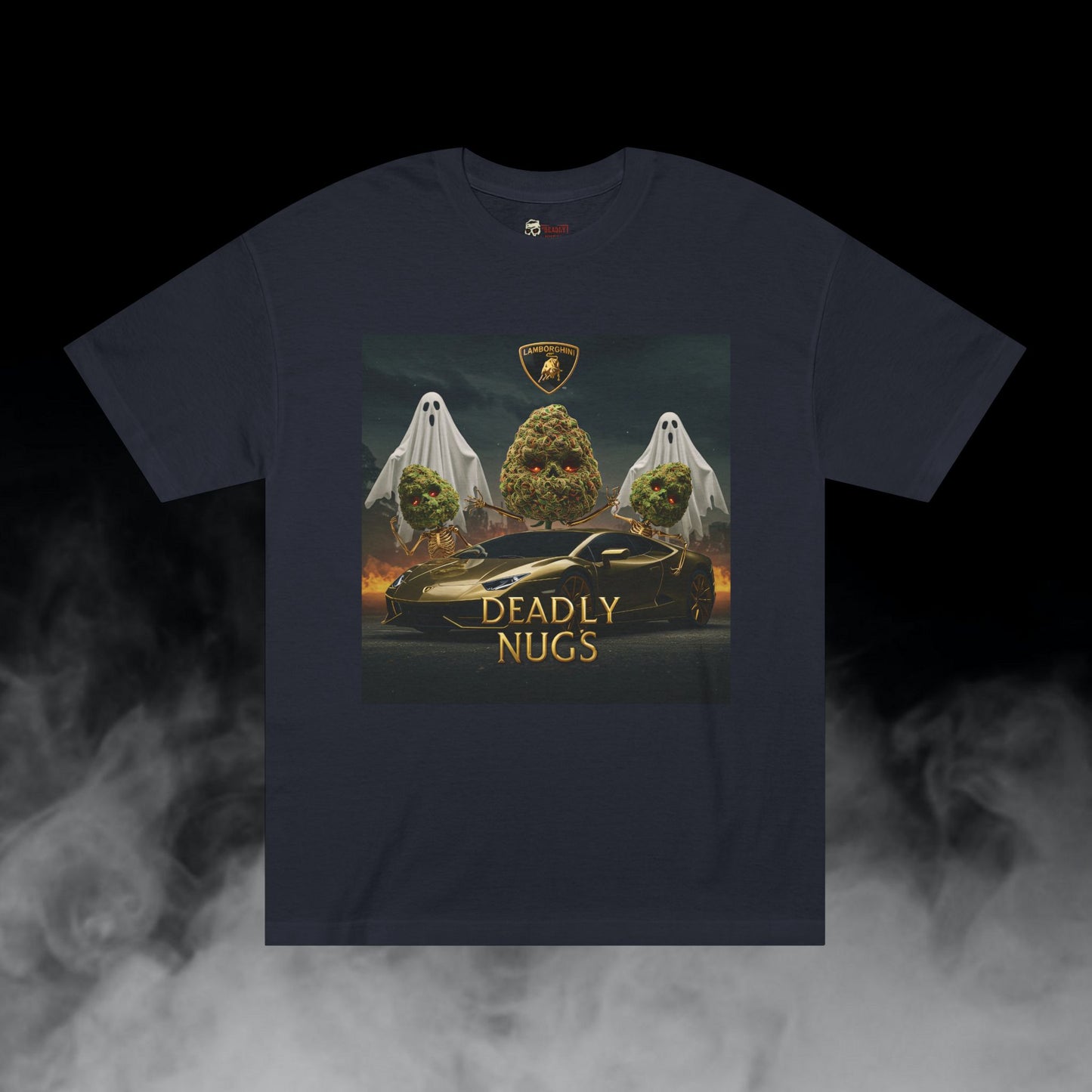 Deadly Nugs, Gold Lamborghini T-Shirt, Premium, Unisex, Graphic T-Shirt, Black