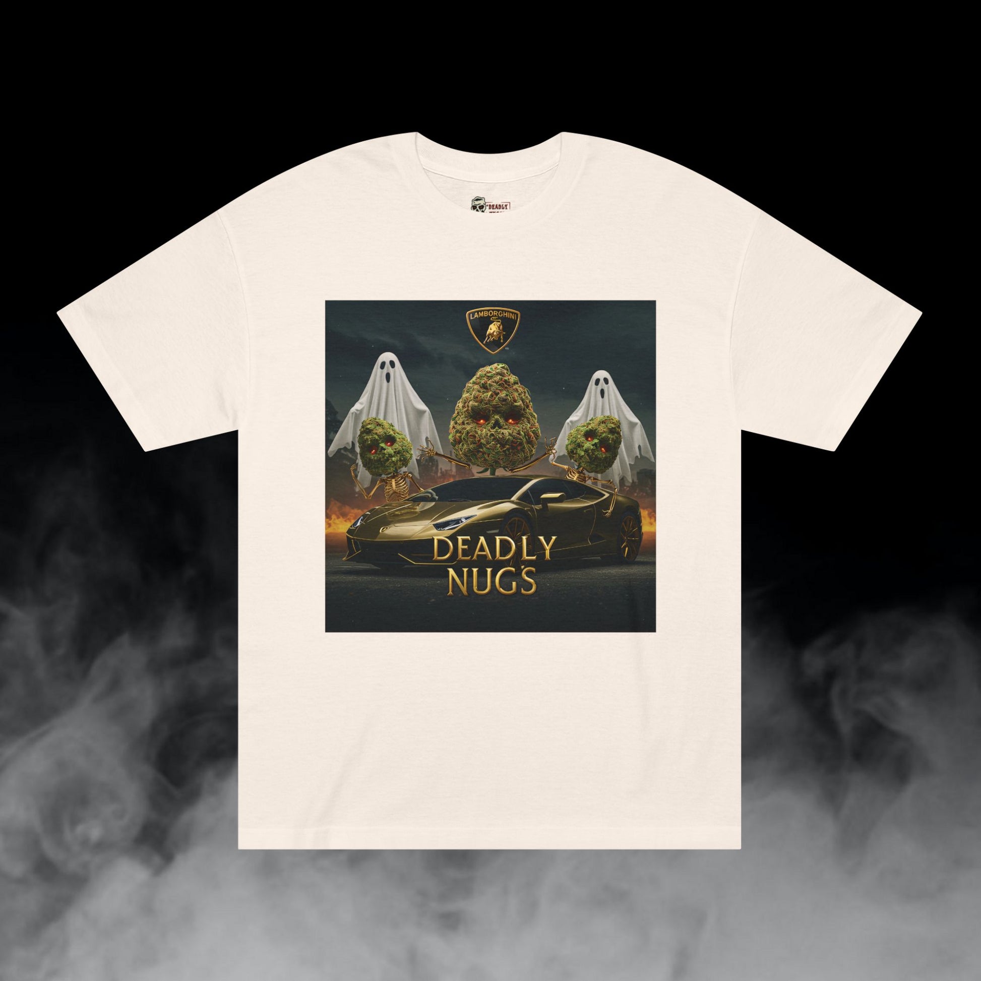 Deadly Nugs, Gold Lamborghini T-Shirt, Premium, Unisex, Graphic T-Shirt, Cream