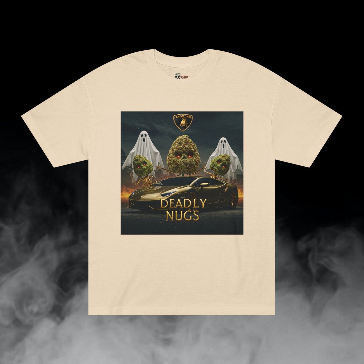 Deadly Nugs, Gold Lamborghini T-Shirt, Premium, Unisex, Graphic T-Shirt, Sand